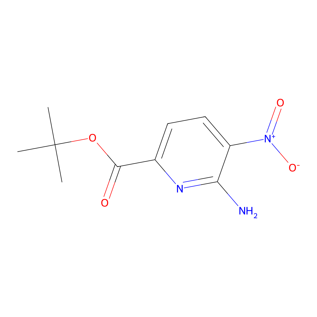 Tert-butyl 6-amino-5-nitropyridine-2-carboxylate molecular structure, CAS 2248321-62-0