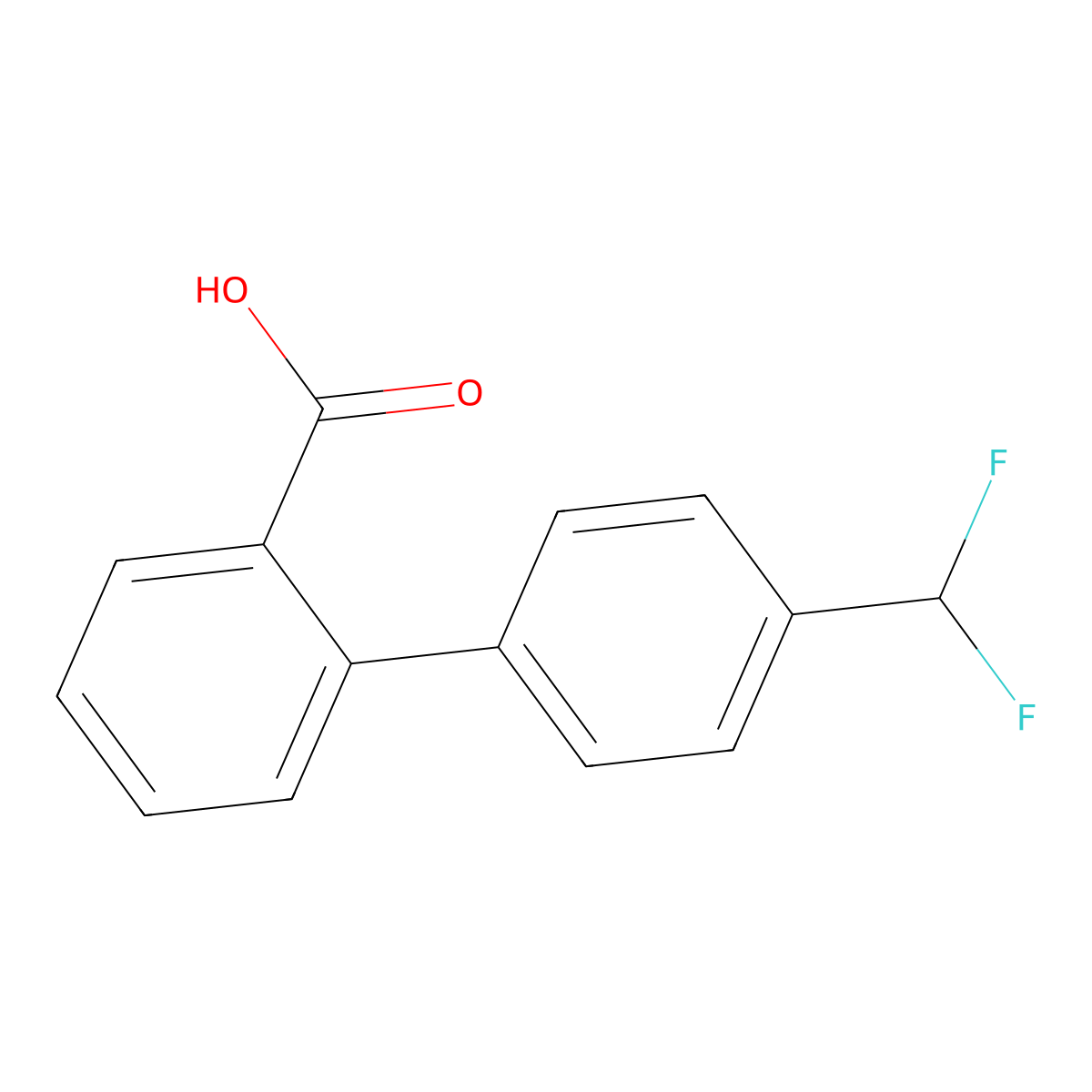 2-[4-(Difluoromethyl)phenyl]benzoic acid molecular structure, CAS 2248321-75-5
