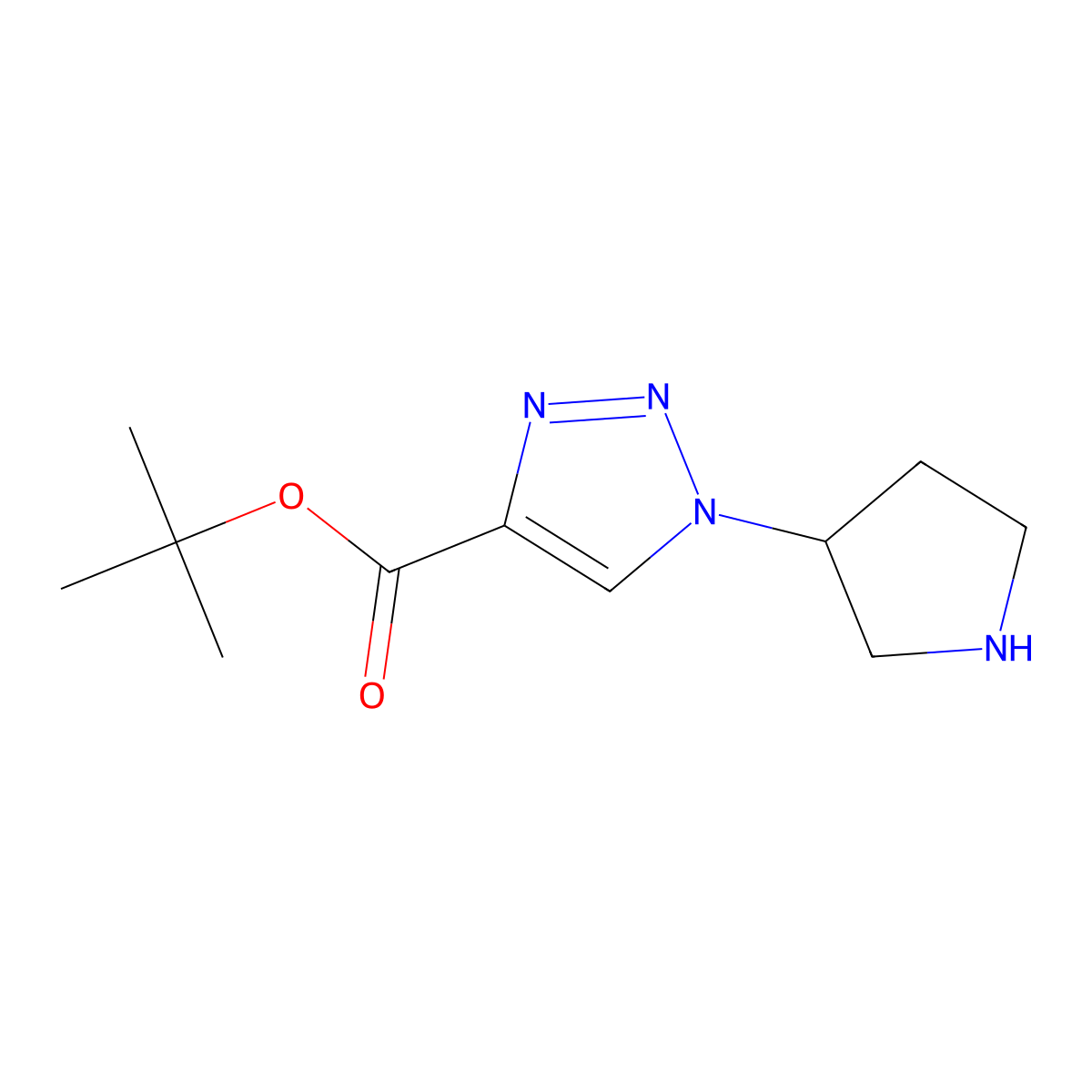 tert-butyl 1-(pyrrolidin-3-yl)-1H-1,2,3-triazole-4-carboxylate molecular structure, CAS 2248322-22-5