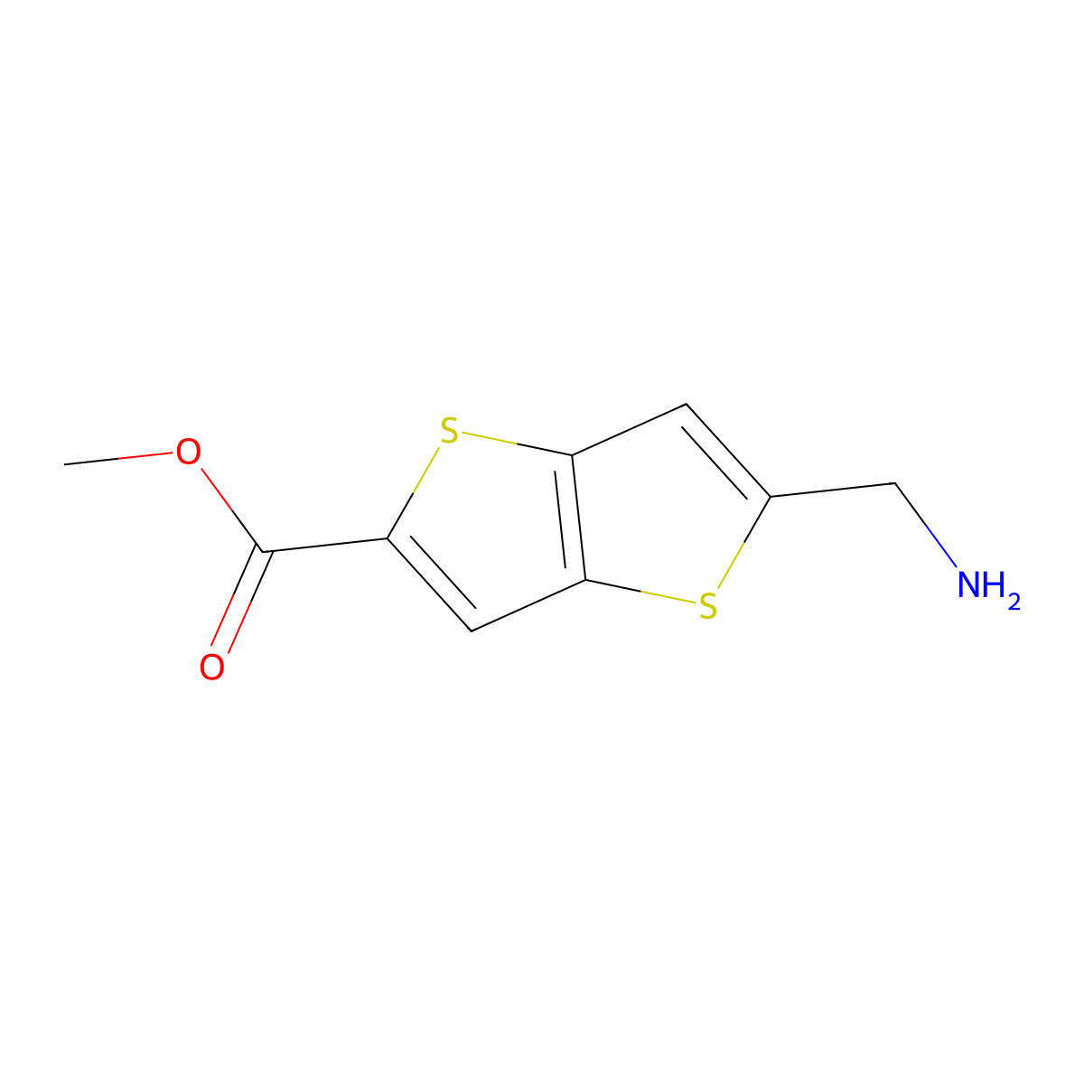 Methyl 5-(aminomethyl)thieno[3,2-b]thiophene-2-carboxylate molecular structure, CAS 2248322-43-0