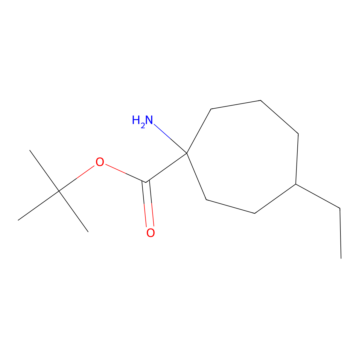 Tert-butyl 1-amino-4-ethylcycloheptane-1-carboxylate molecular structure, CAS 2248322-45-2