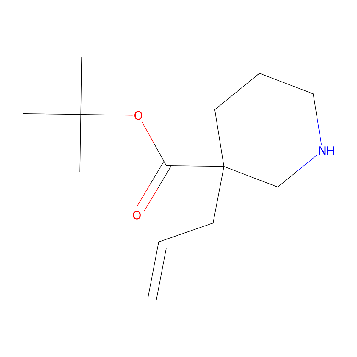 Tert-butyl 3-(prop-2-en-1-yl)piperidine-3-carboxylate molecular structure, CAS 2248323-00-2