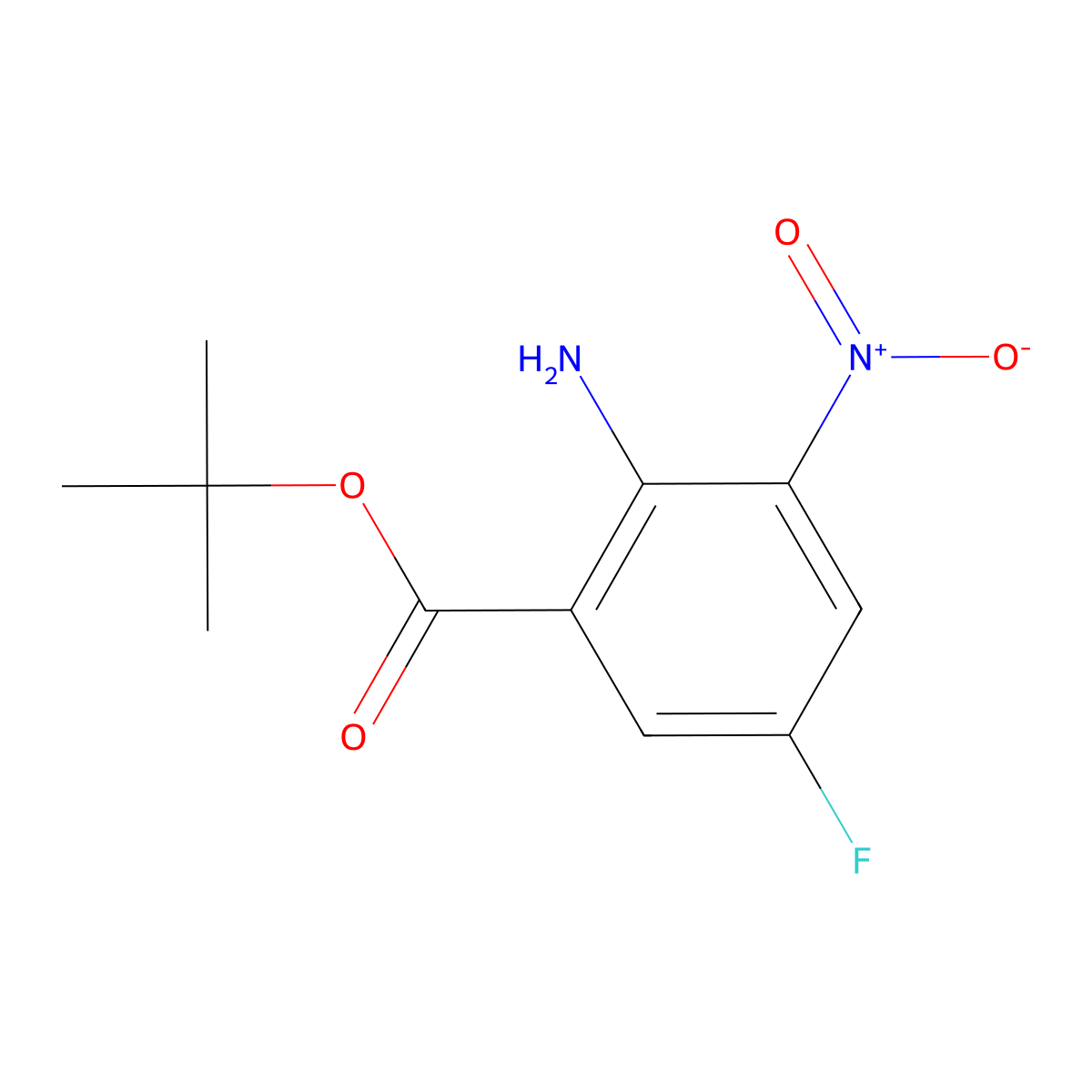 Tert-butyl 2-amino-5-fluoro-3-nitrobenzoate molecular structure, CAS 2248323-01-3