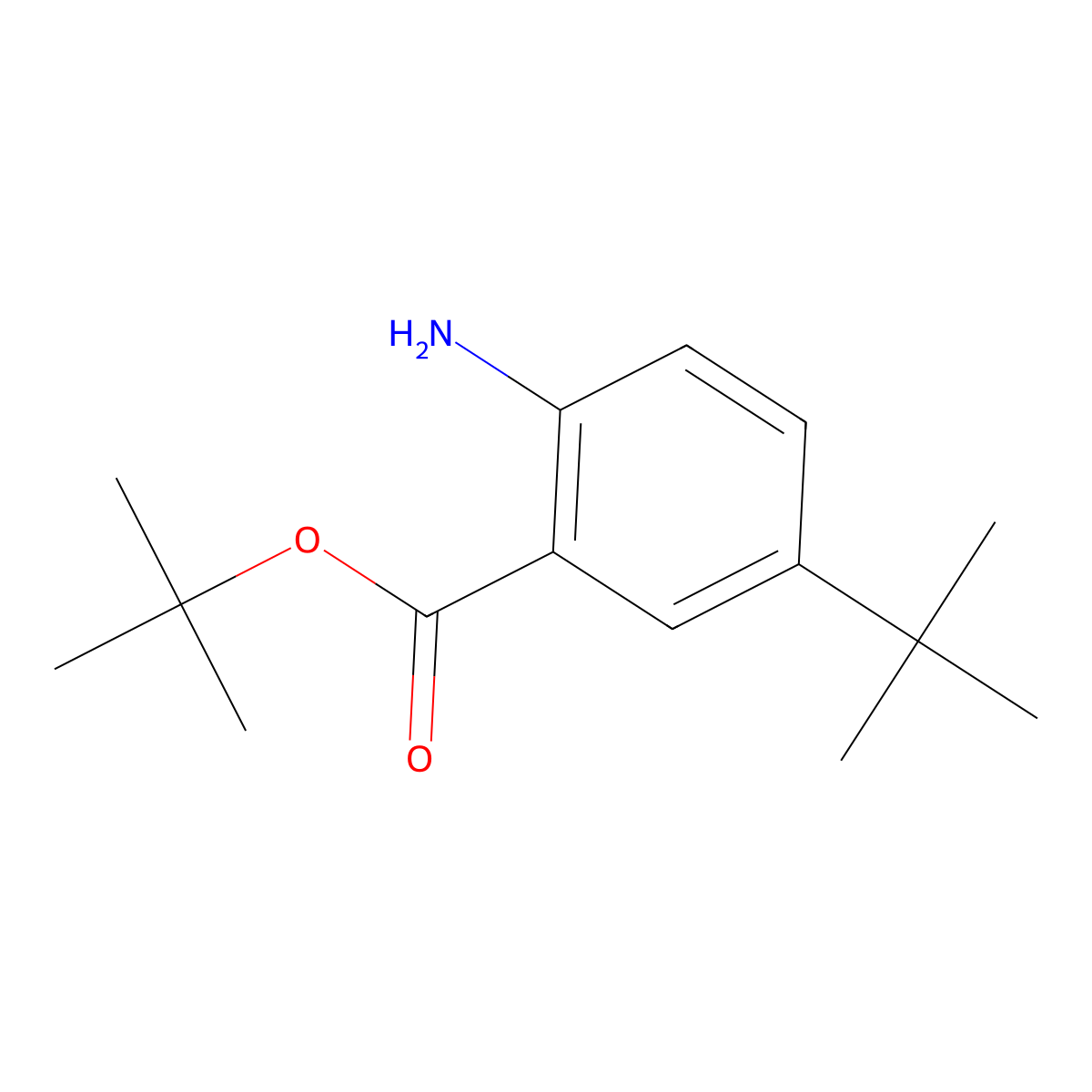 2-Amino-5-tert-butyl-benzoic acid tert-butyl ester molecular structure, CAS 2248323-06-8