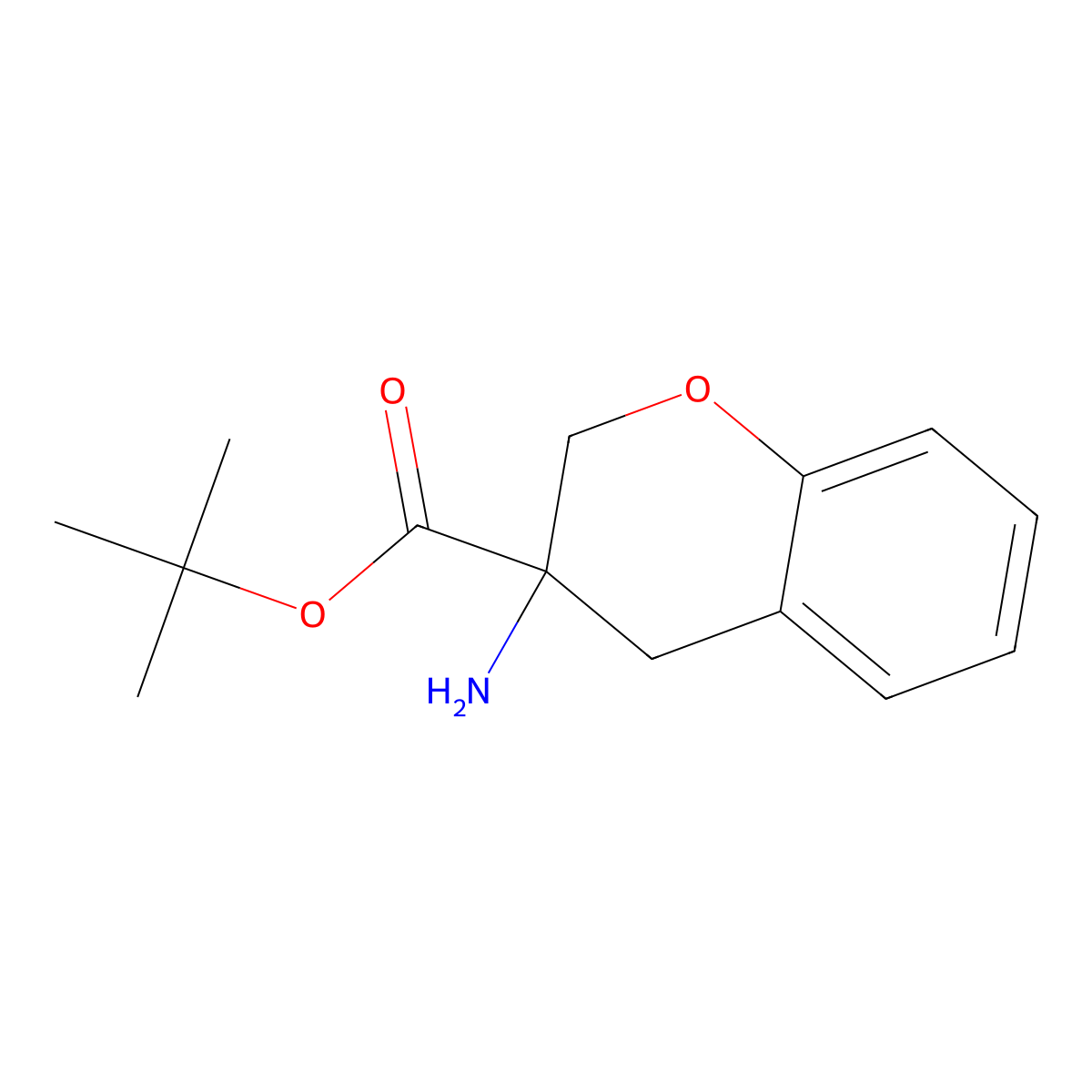 tert-butyl 3-amino-3,4-dihydro-2H-1-benzopyran-3-carboxylate molecular structure, CAS 2248323-55-7