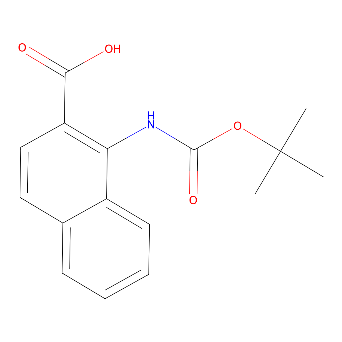 1-{[(Tert-butoxy)carbonyl]amino}naphthalene-2-carboxylic acid molecular structure, CAS 2248324-53-8