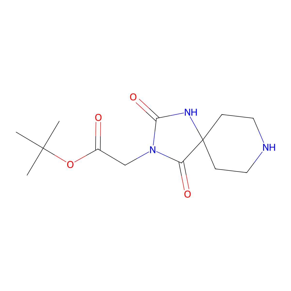 Tert-butyl 2-(2,4-dioxo-1,3,8-triazaspiro[4.5]decan-3-yl)acetate molecular structure, CAS 2248325-31-5