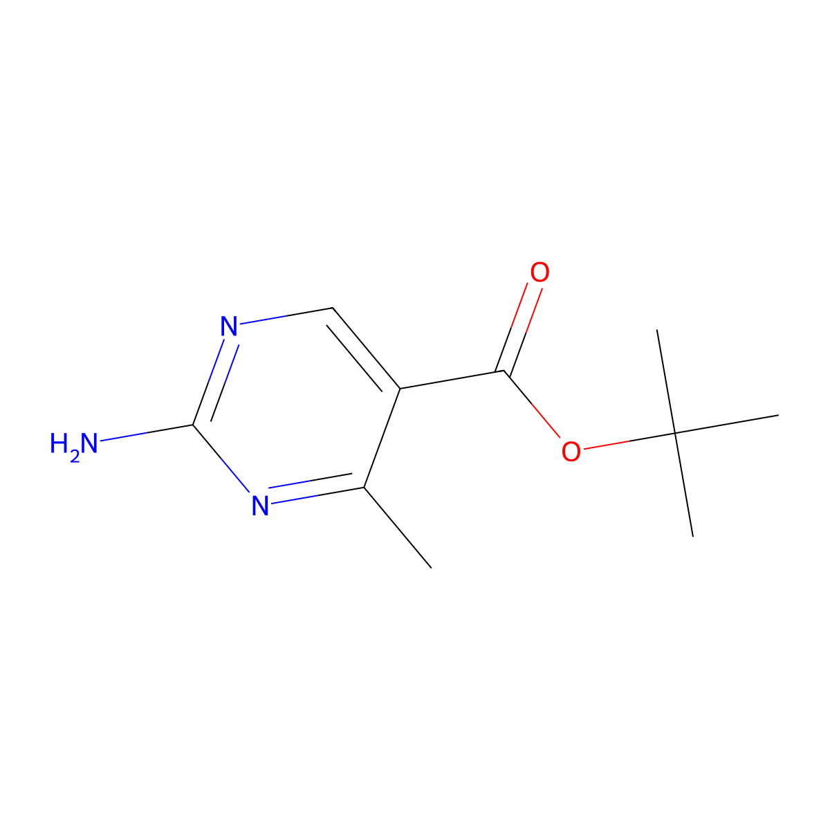 tert-Butyl 2-amino-4-methylpyrimidine-5-carboxylate molecular structure, CAS 2248325-61-1