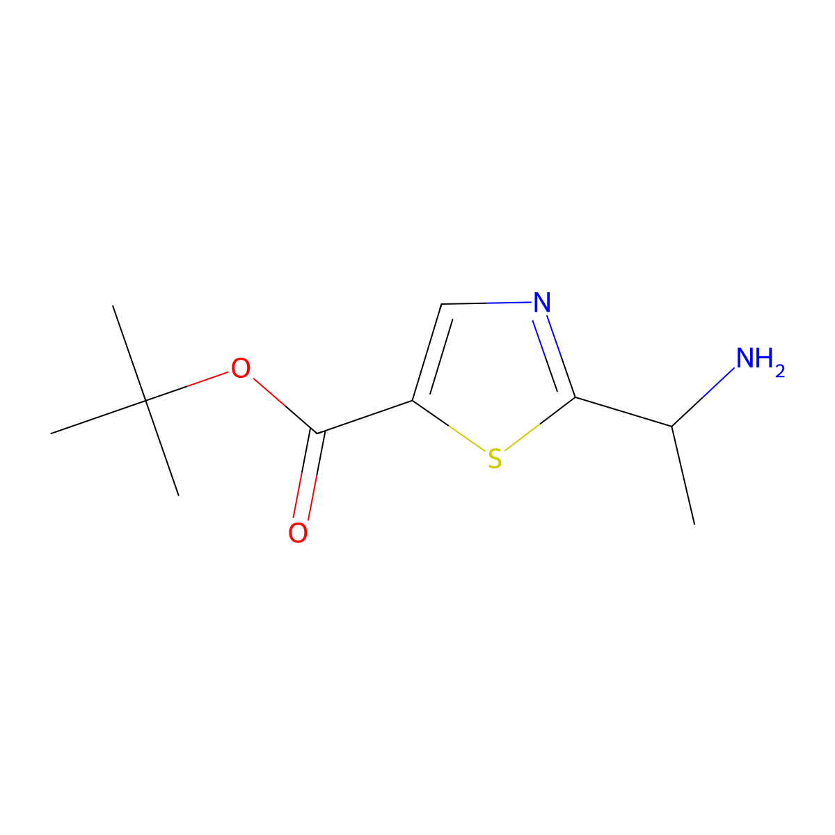 Tert-butyl 2-(1-aminoethyl)-1,3-thiazole-5-carboxylate molecular structure, CAS 2248325-68-8