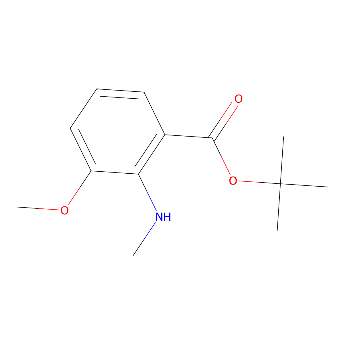 Tert-butyl 3-methoxy-2-(methylamino)benzoate molecular structure, CAS 2248325-83-7