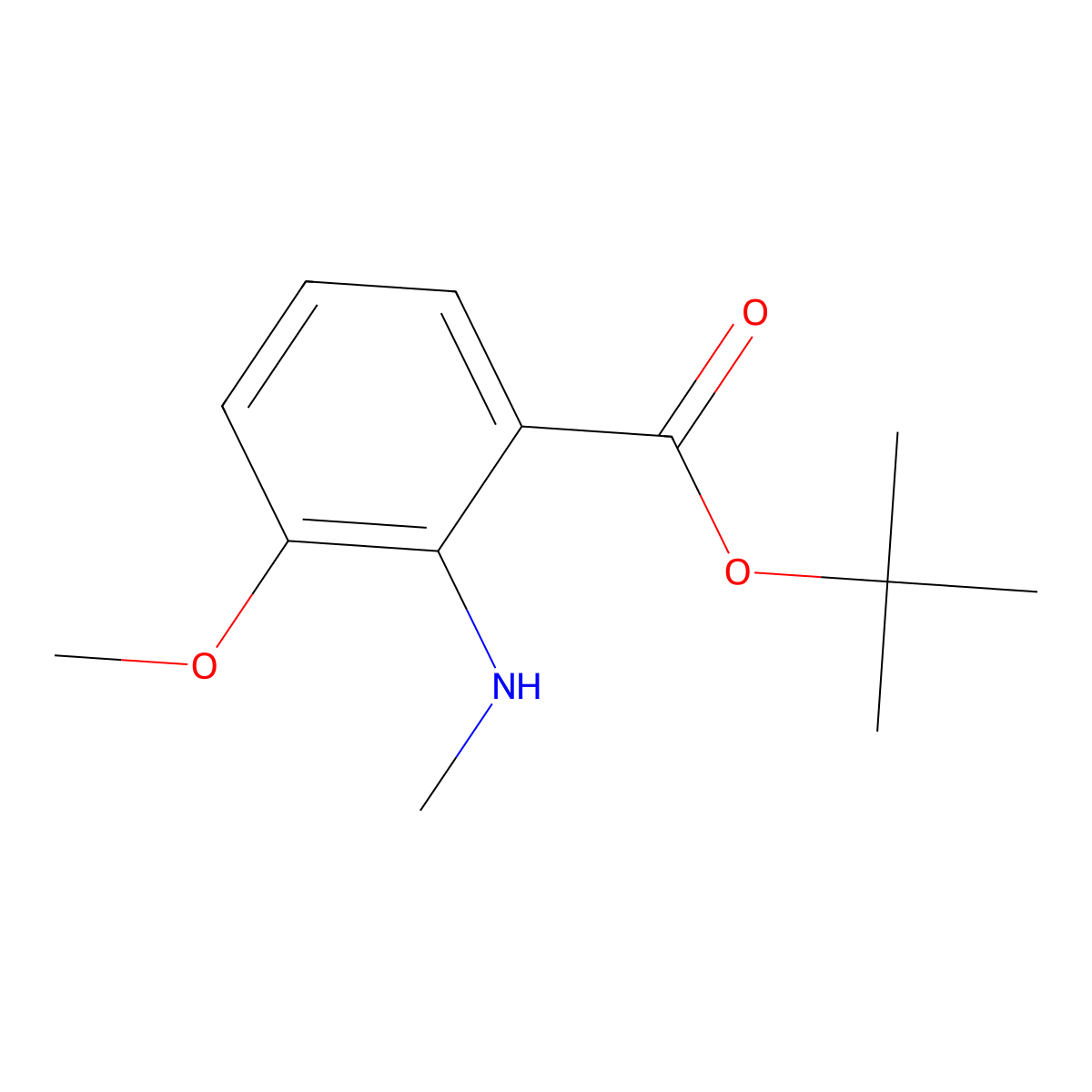 Tert-butyl 3-methoxy-2-(methylamino)benzoate molecular structure, CAS 2248325-83-7