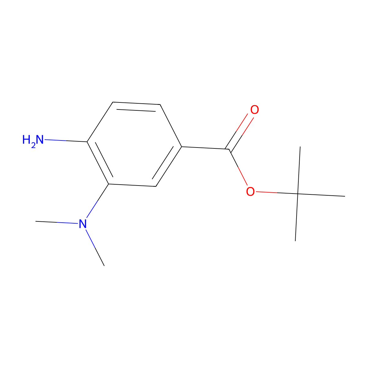 Tert-butyl 4-amino-3-(dimethylamino)benzoate molecular structure, CAS 2248325-90-6