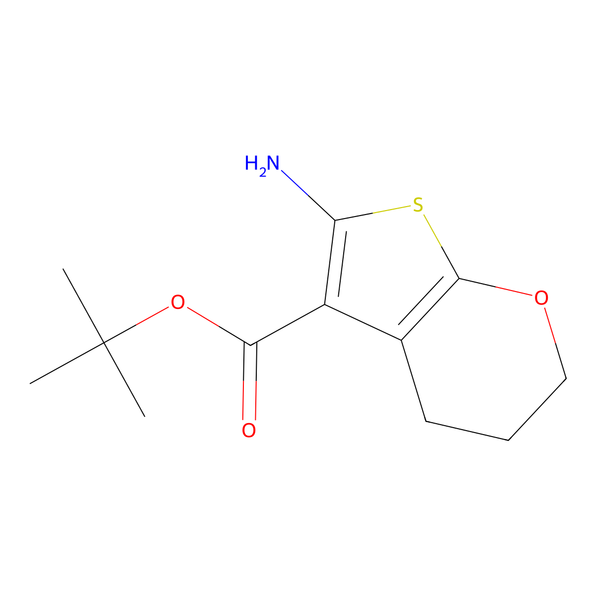 tert-butyl 6-amino-2H,3H,4H-thieno[2,3-b]pyran-5-carboxylate molecular structure, CAS 2248325-97-3