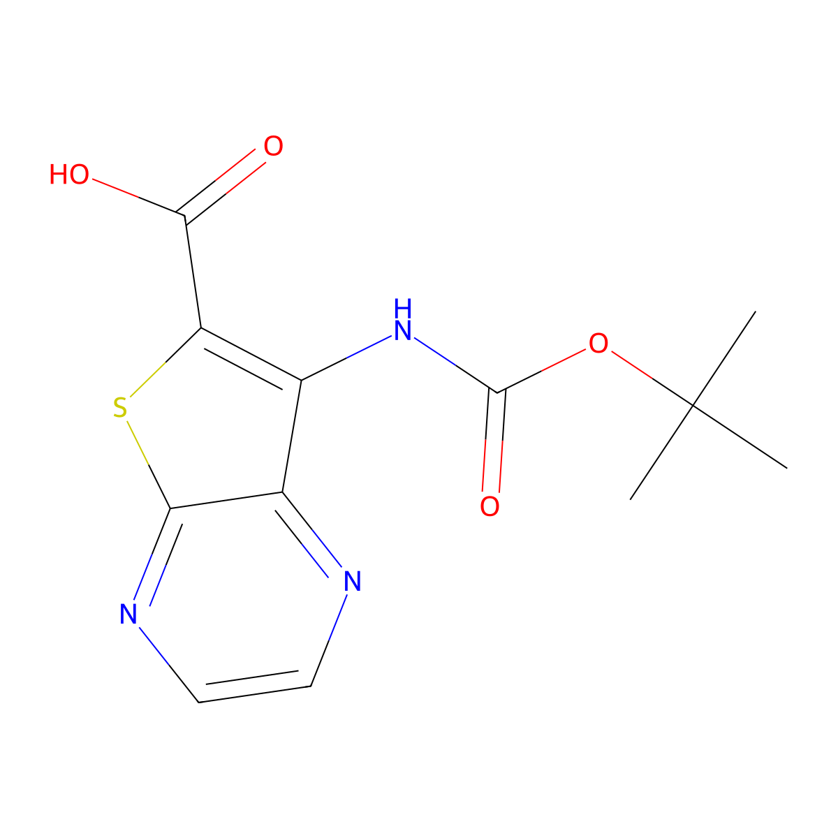 7-{[(Tert-butoxy)carbonyl]amino}thieno[2,3-b]pyrazine-6-carboxylic acid molecular structure, CAS 2248326-06-7