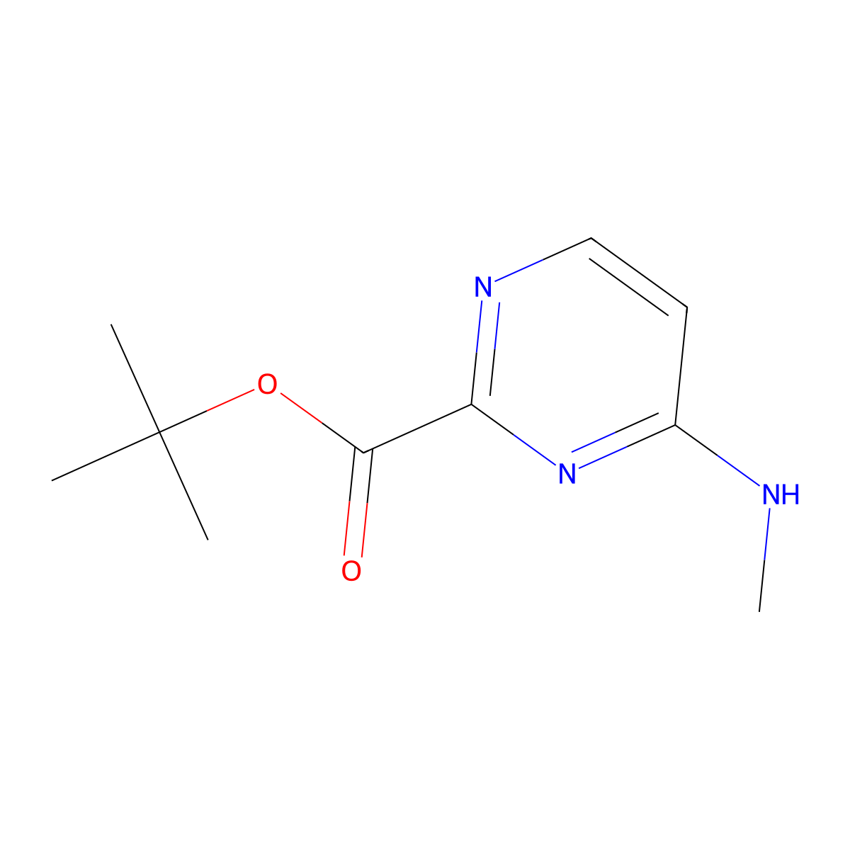 Tert-butyl 4-(methylamino)pyrimidine-2-carboxylate molecular structure, CAS 2248326-49-8