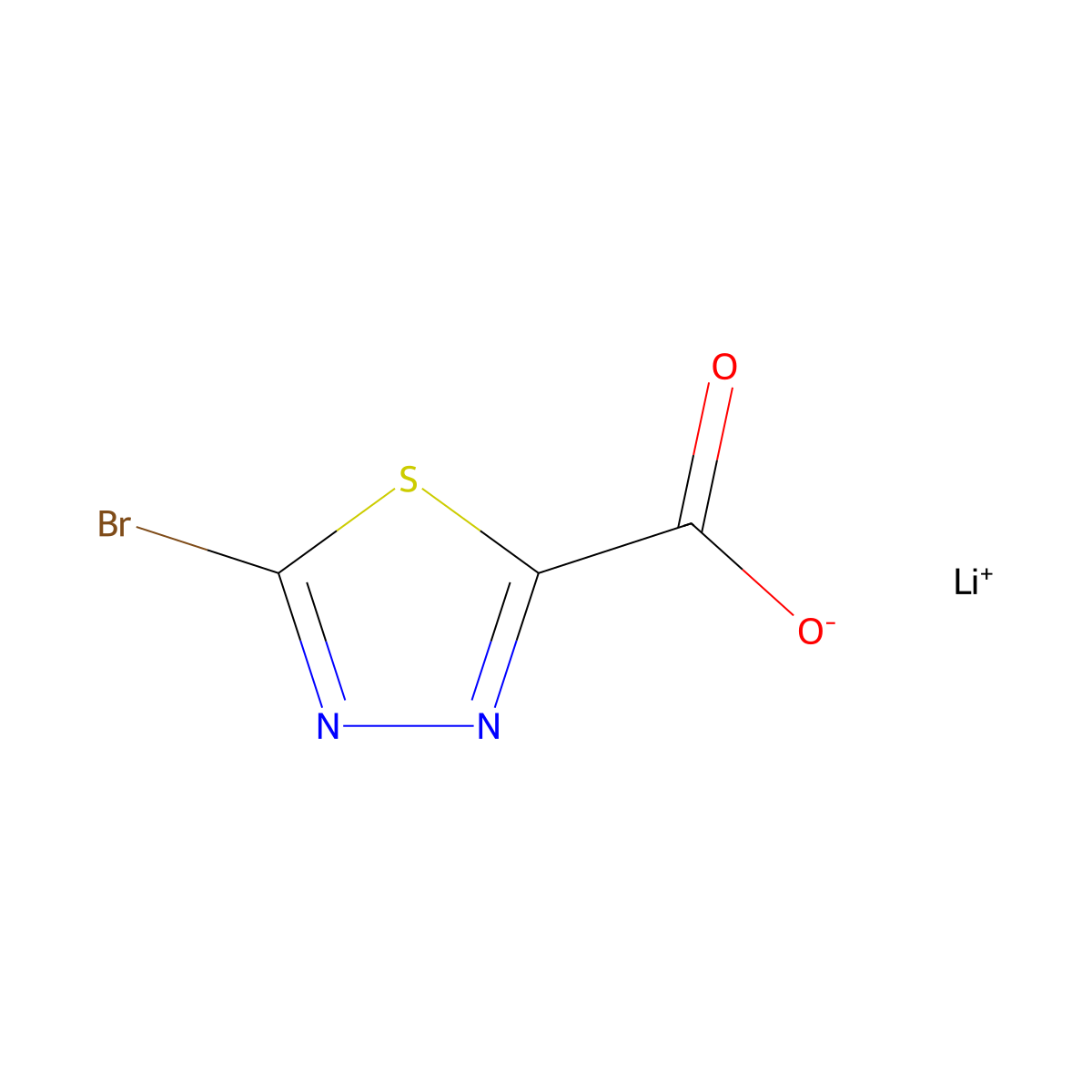 Lithium 5-bromo-1,3,4-thiadiazole-2-carboxylate molecular structure, CAS 2248327-17-3