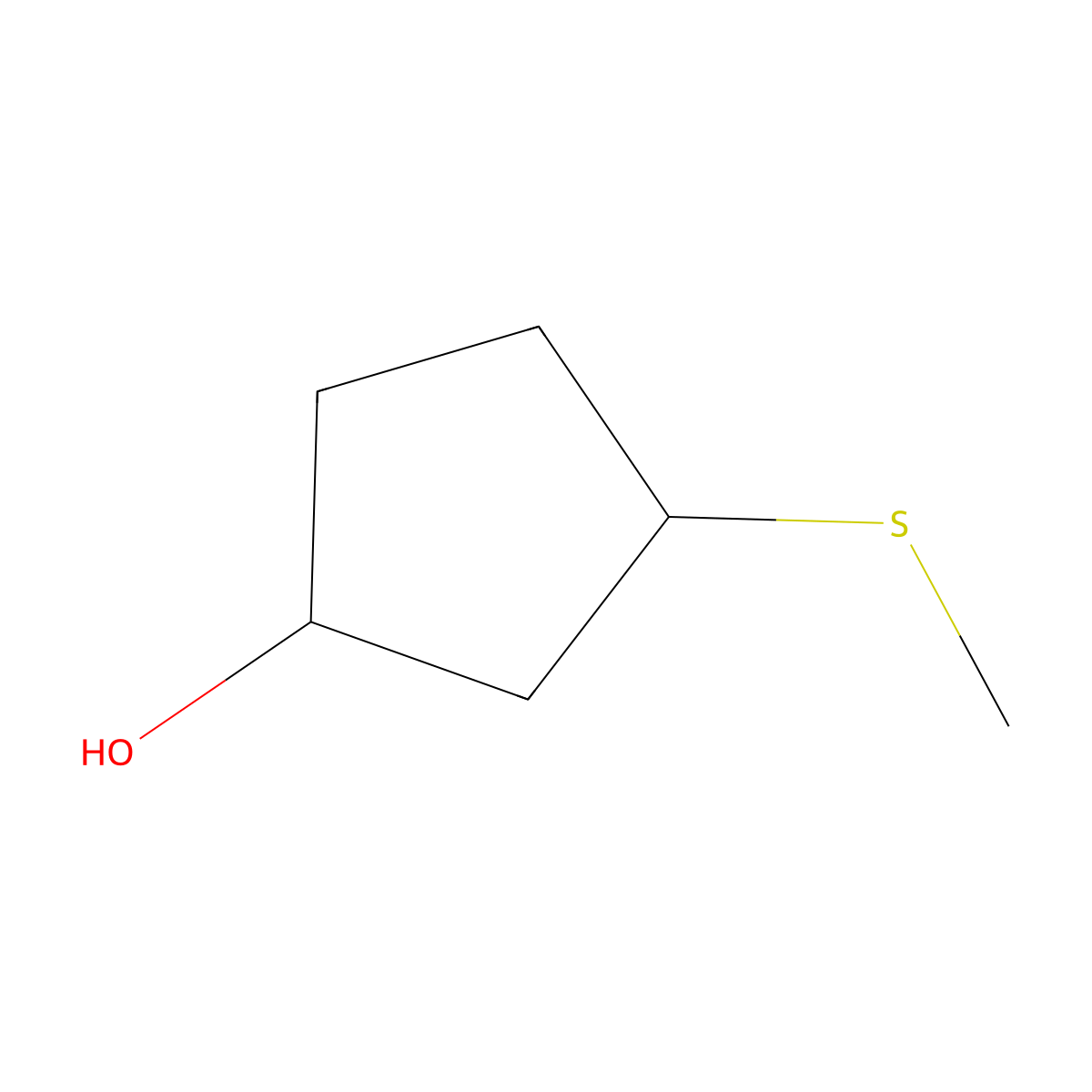 3-(Methylsulfanyl)cyclopentan-1-ol molecular structure, CAS 2248327-35-5