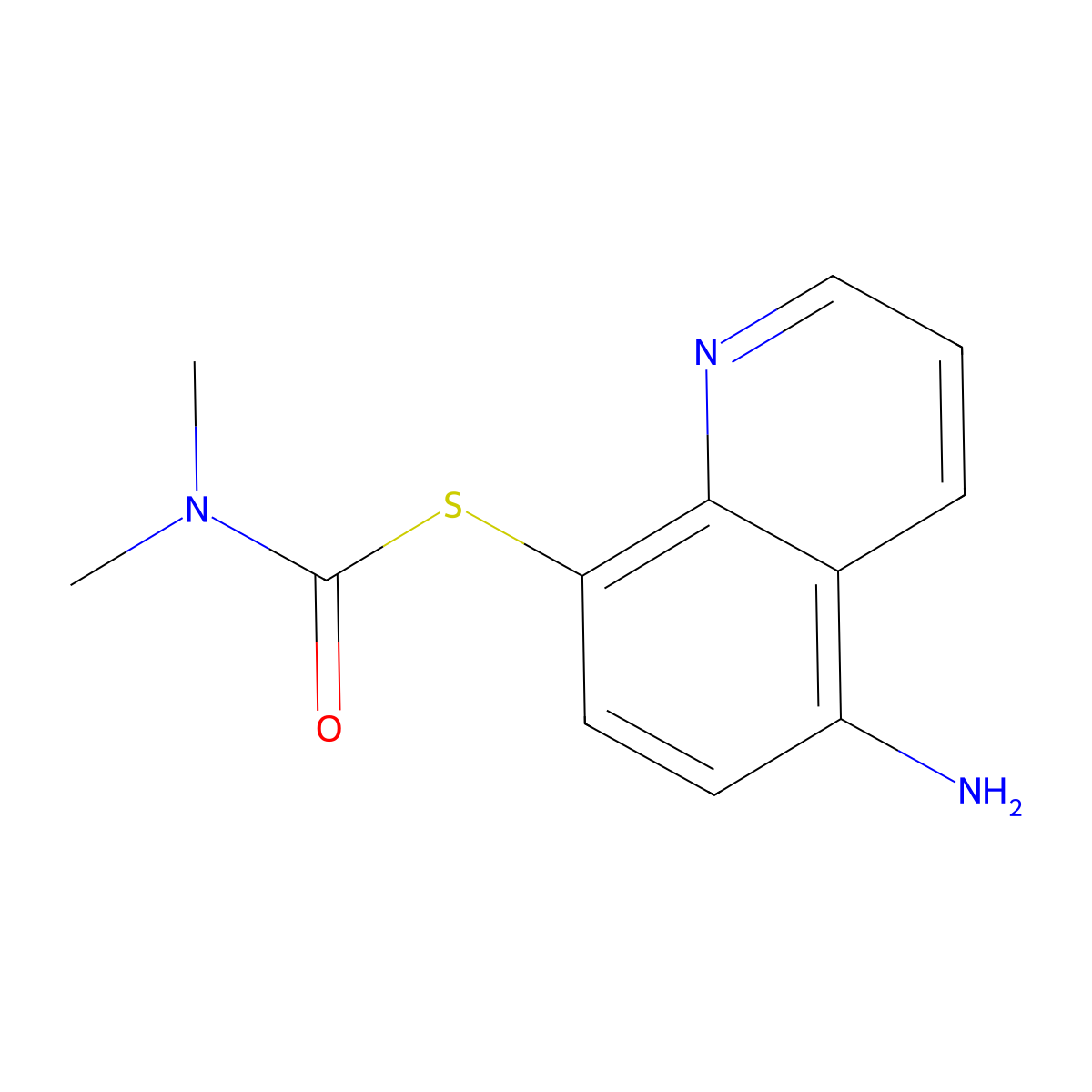 1-((5-aminoquinolin-8-yl)sulfanyl)-N,N-dimethylformamide molecular structure, CAS 2248327-70-8