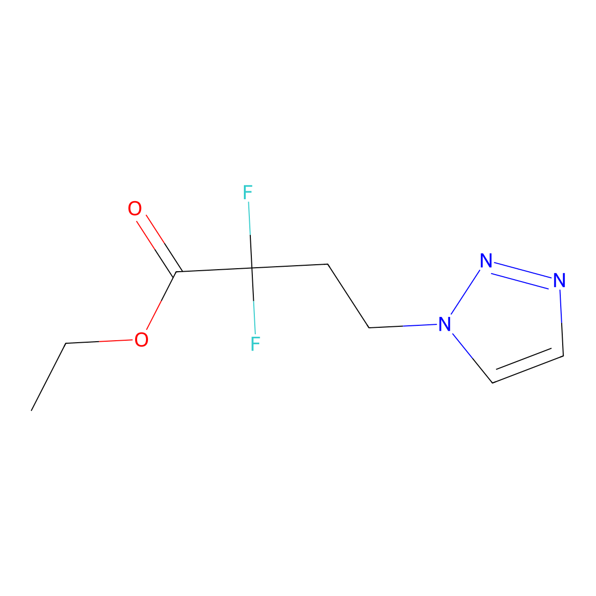 ethyl2,2-difluoro-4-(1H-1,2,3-triazol-1-yl)butanoate molecular structure, CAS 2248327-74-2