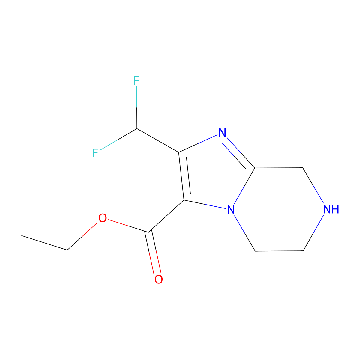 ethyl 2-(difluoromethyl)-5H,6H,7H,8H-imidazo[1,2-a]pyrazine-3-carboxylate molecular structure, CAS 2248327-76-4