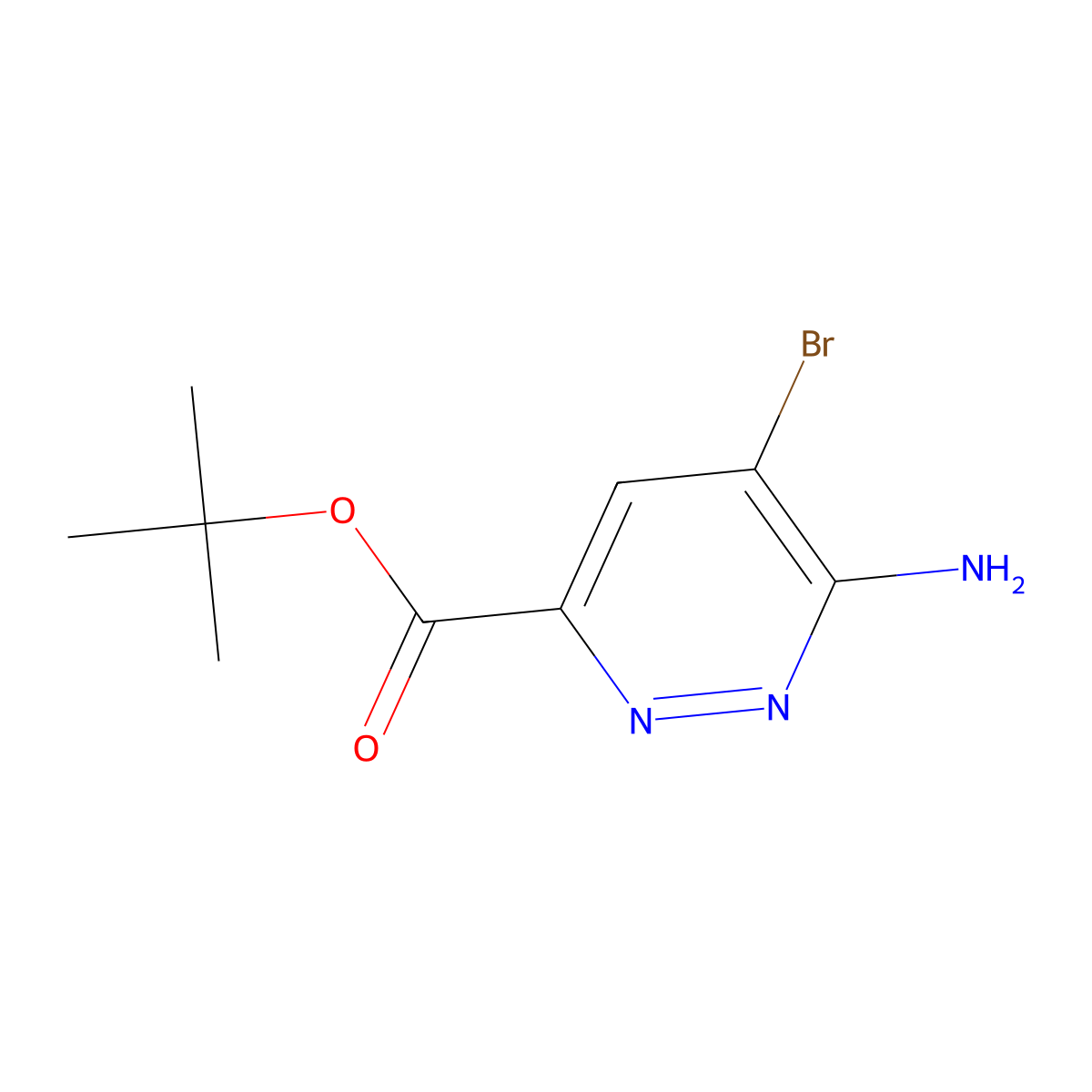 Tert-butyl 6-amino-5-bromopyridazine-3-carboxylate molecular structure, CAS 2248327-82-2