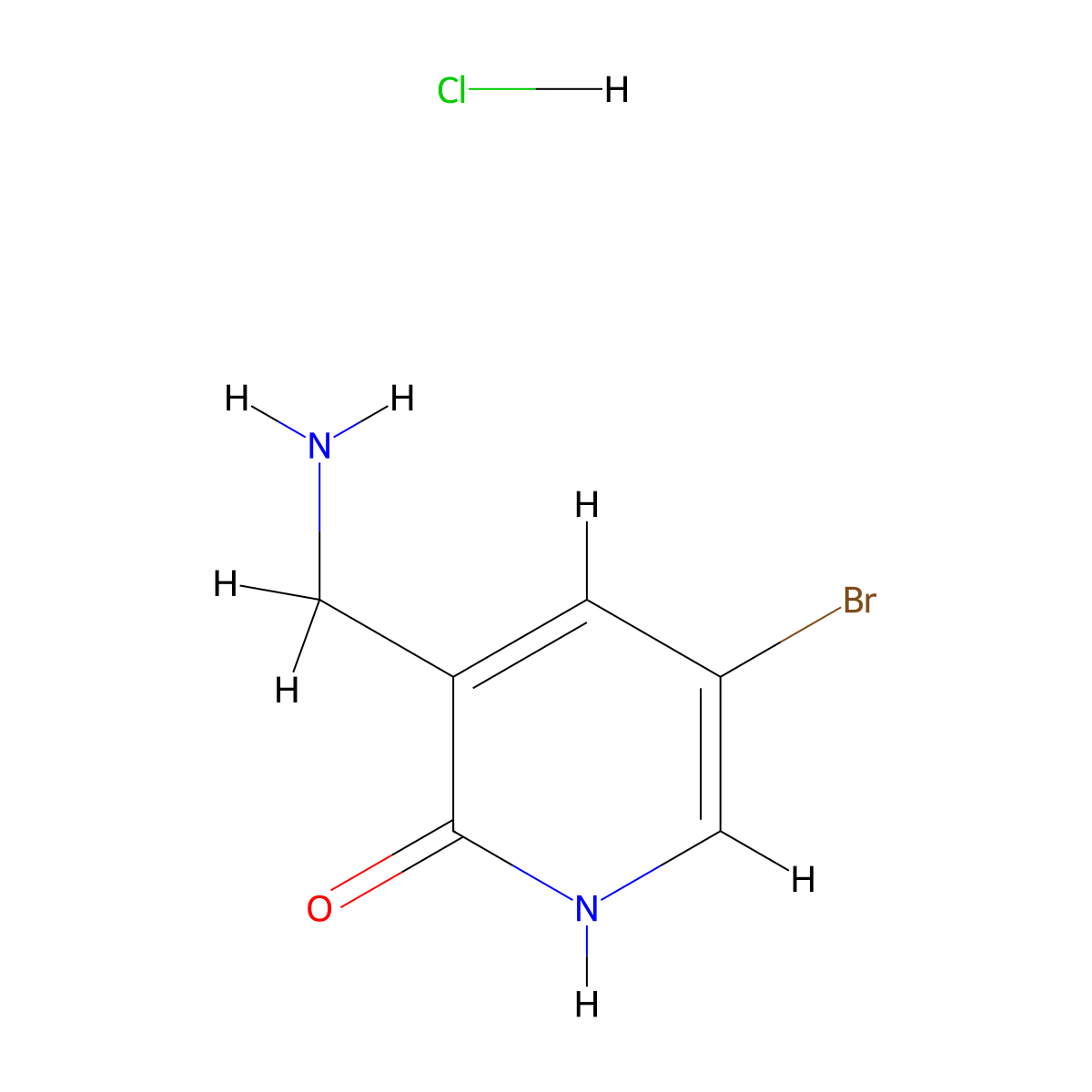 3-(Aminomethyl)-5-bromopyridin-2-ol hydrochloride molecular structure, CAS 2248328-00-7