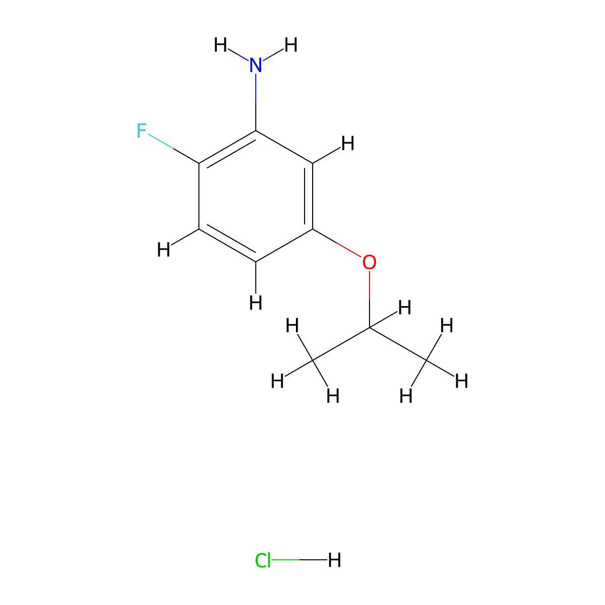 2-Fluoro-5-(propan-2-yloxy)aniline hydrochloride molecular structure, CAS 2248328-26-7