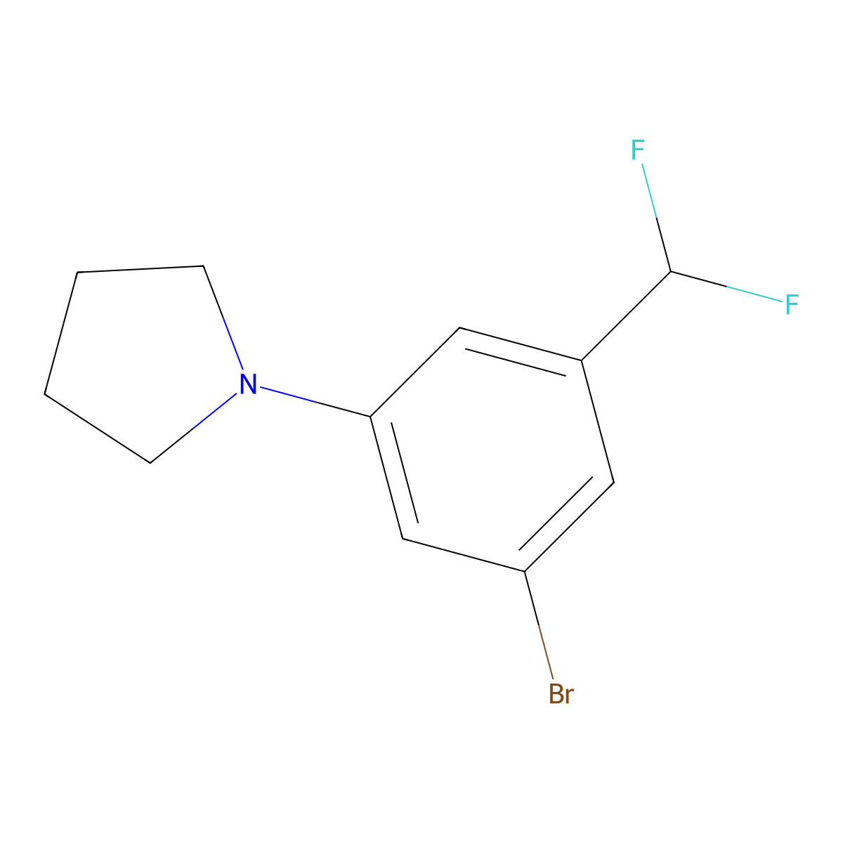 1-[3-Bromo-5-(difluoromethyl)phenyl]pyrrolidine molecular structure, CAS 2248328-27-8