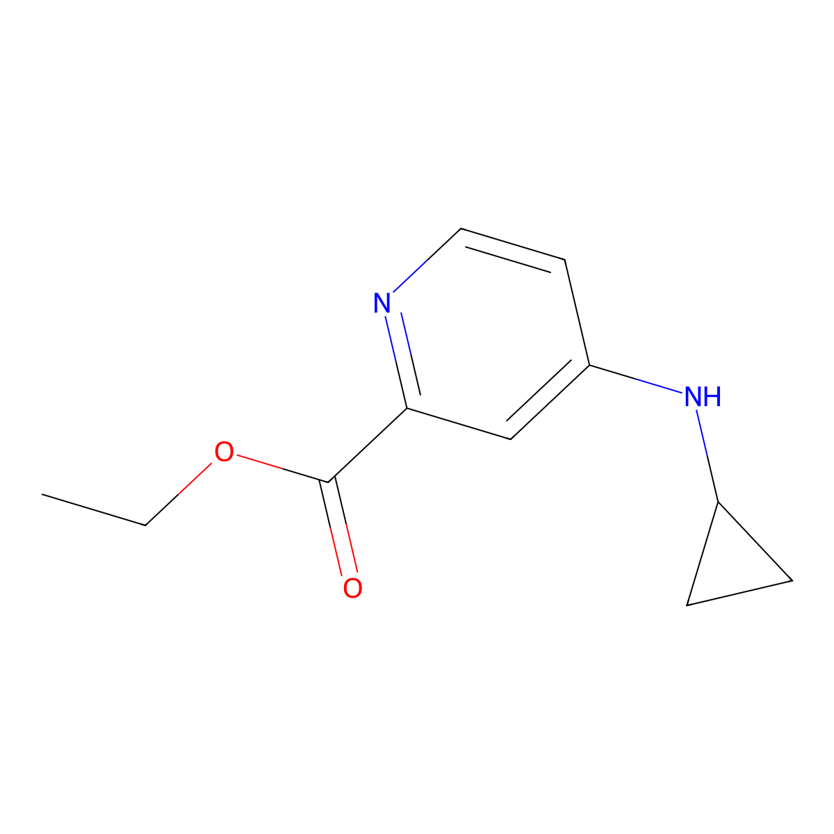 Ethyl 4-(cyclopropylamino)pyridine-2-carboxylate molecular structure, CAS 2248328-39-2