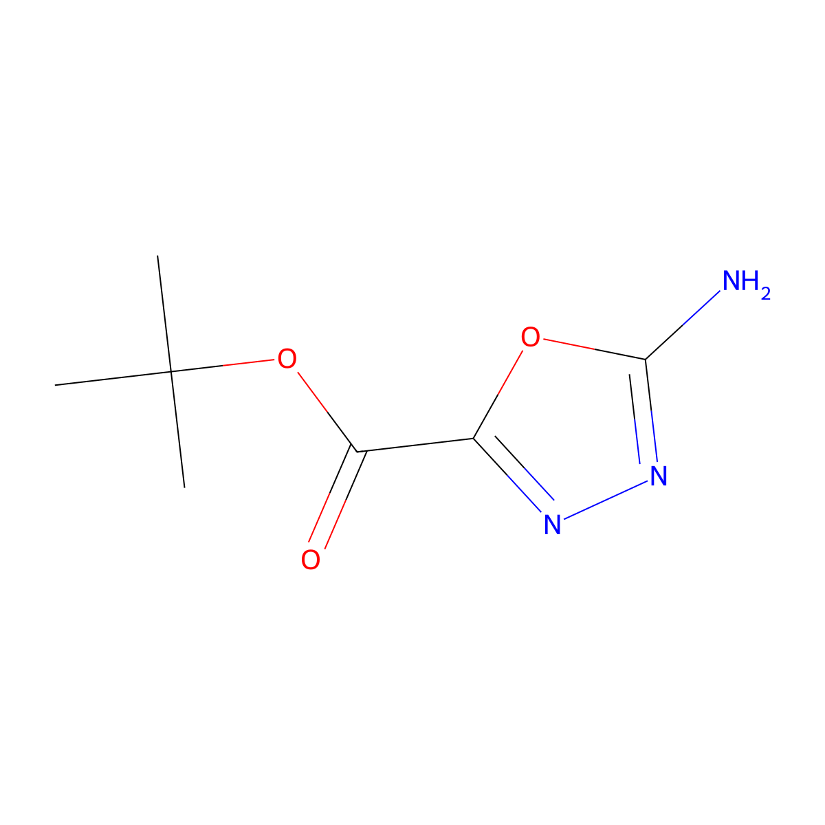 Tert-butyl 5-amino-1,3,4-oxadiazole-2-carboxylate molecular structure, CAS 2248328-74-5