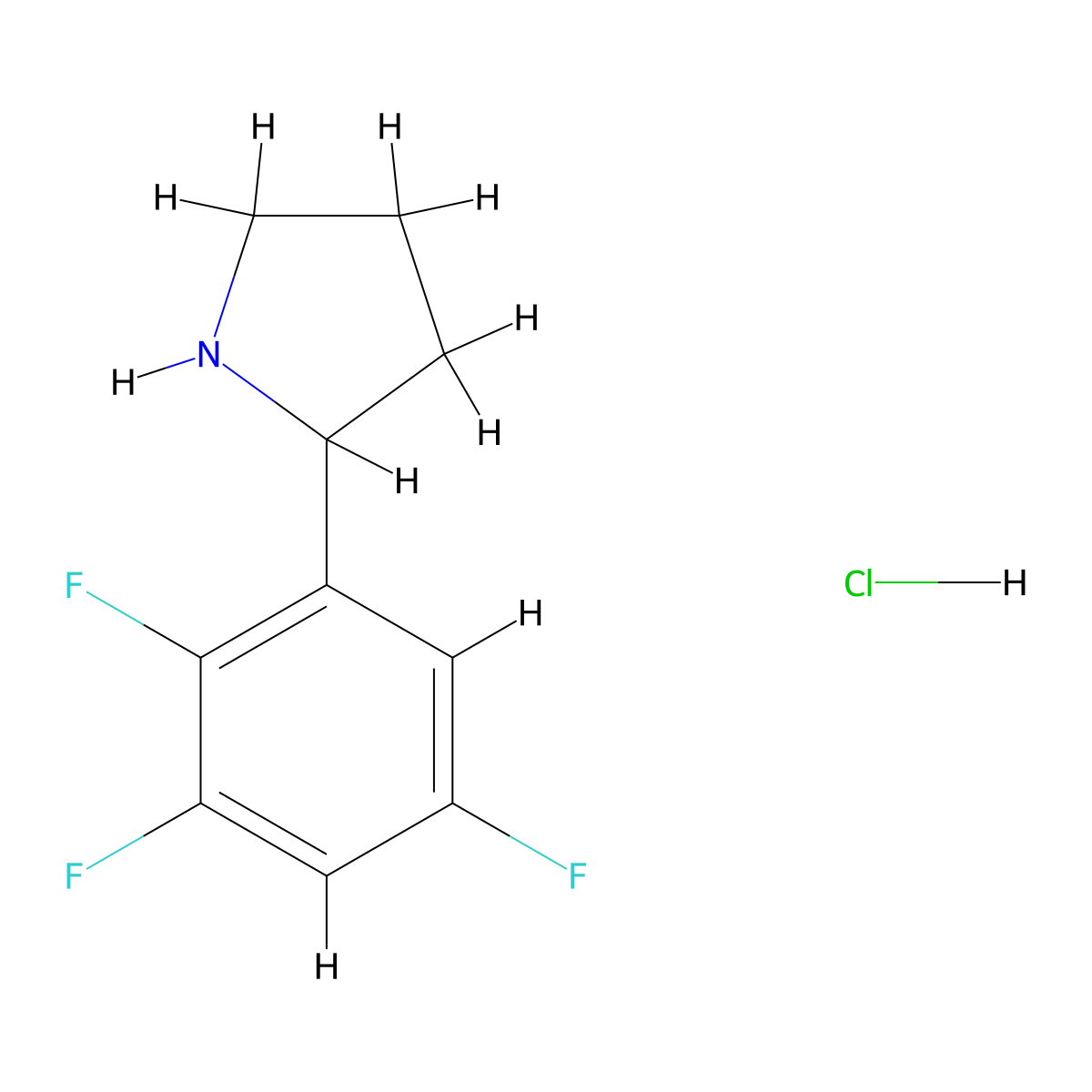 2-(2,3,5-Trifluorophenyl)pyrrolidine hydrochloride molecular structure, CAS 2248329-18-0