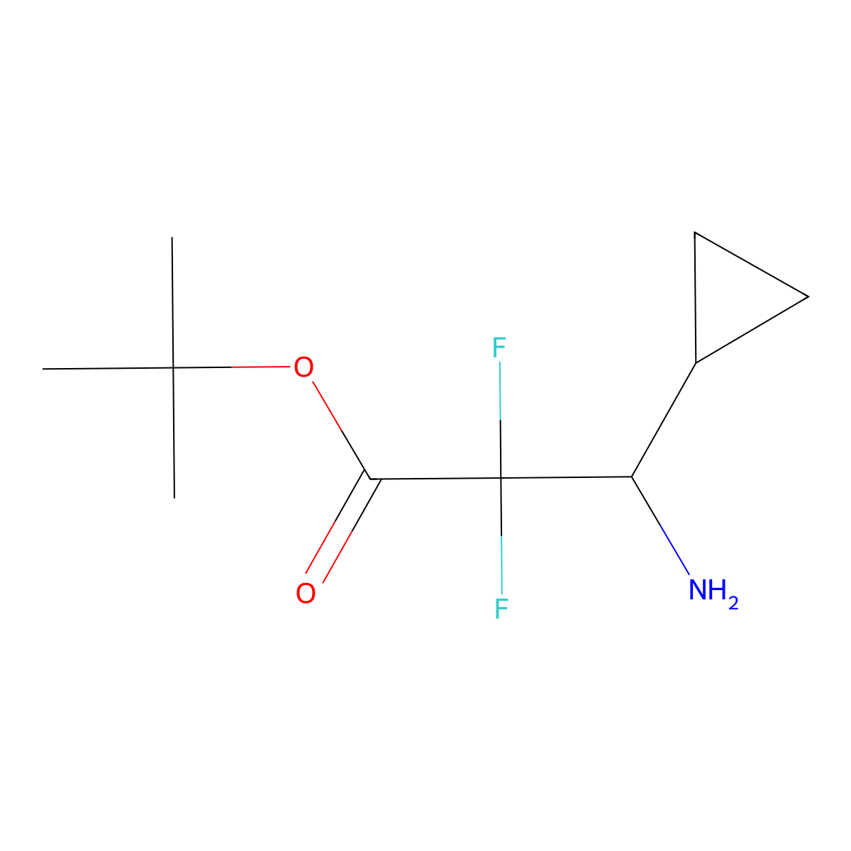 Tert-butyl 3-amino-3-cyclopropyl-2,2-difluoropropanoate molecular structure, CAS 2248329-35-1