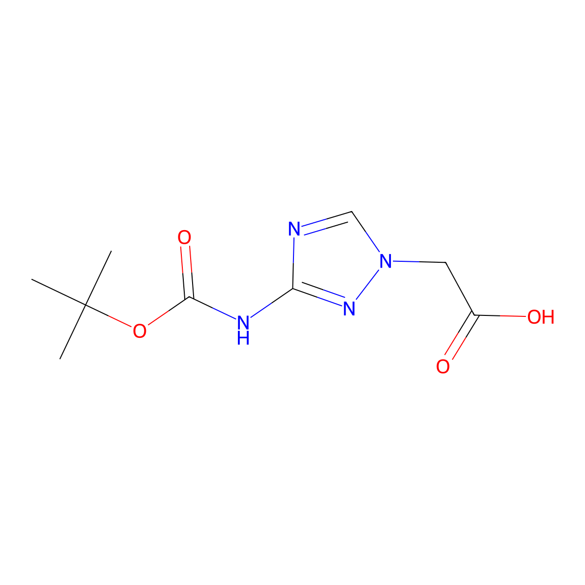 2-(3-{[(tert-butoxy)carbonyl]amino}-1H-1,2,4-triazol-1-yl)acetic acid molecular structure, CAS 2248329-46-4