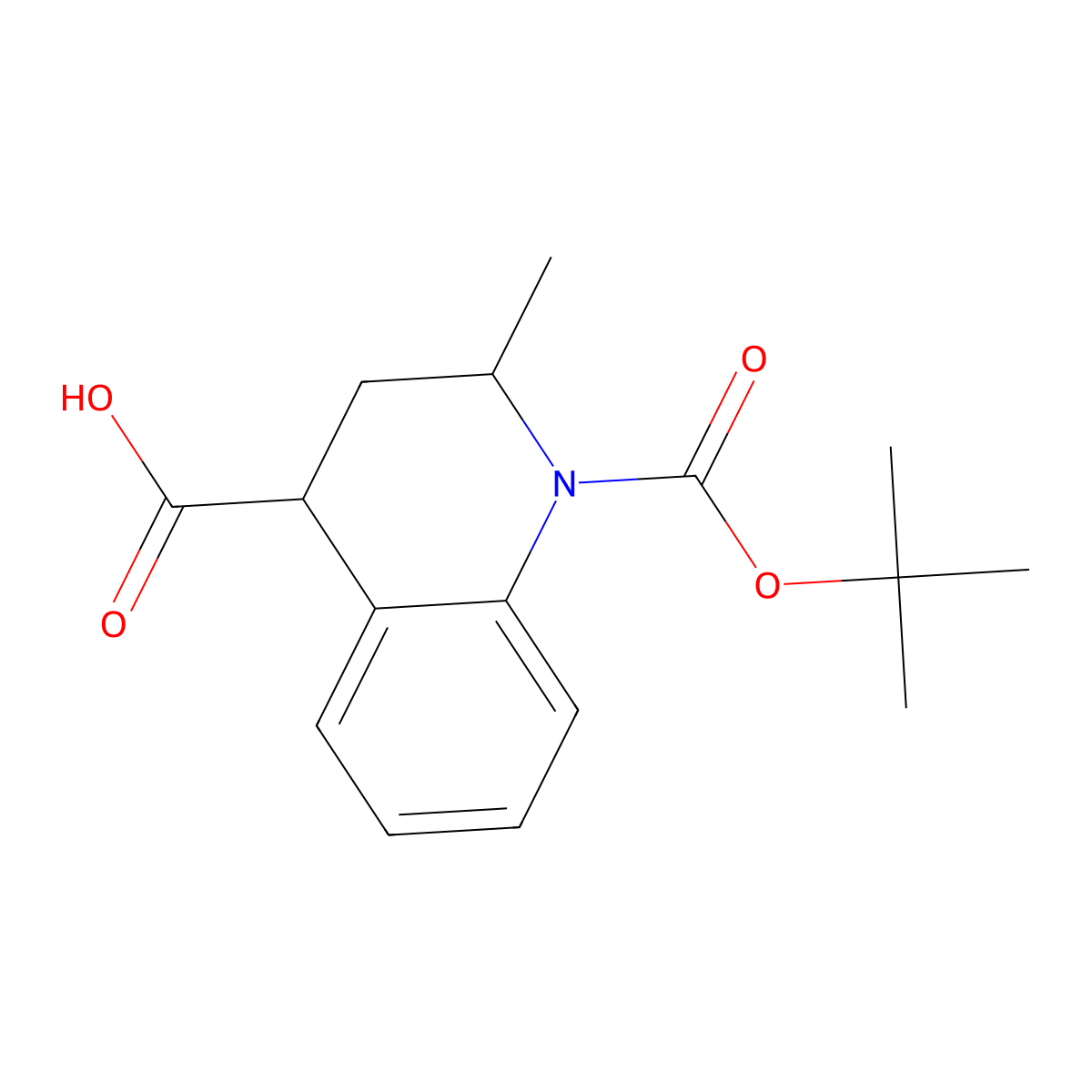 rac-(2R,4S)-1-[(tert-butoxy)carbonyl]-2-methyl-1,2,3,4-tetrahydroquinoline-4-carboxylic acid molecular structure, CAS 2248329-49-7