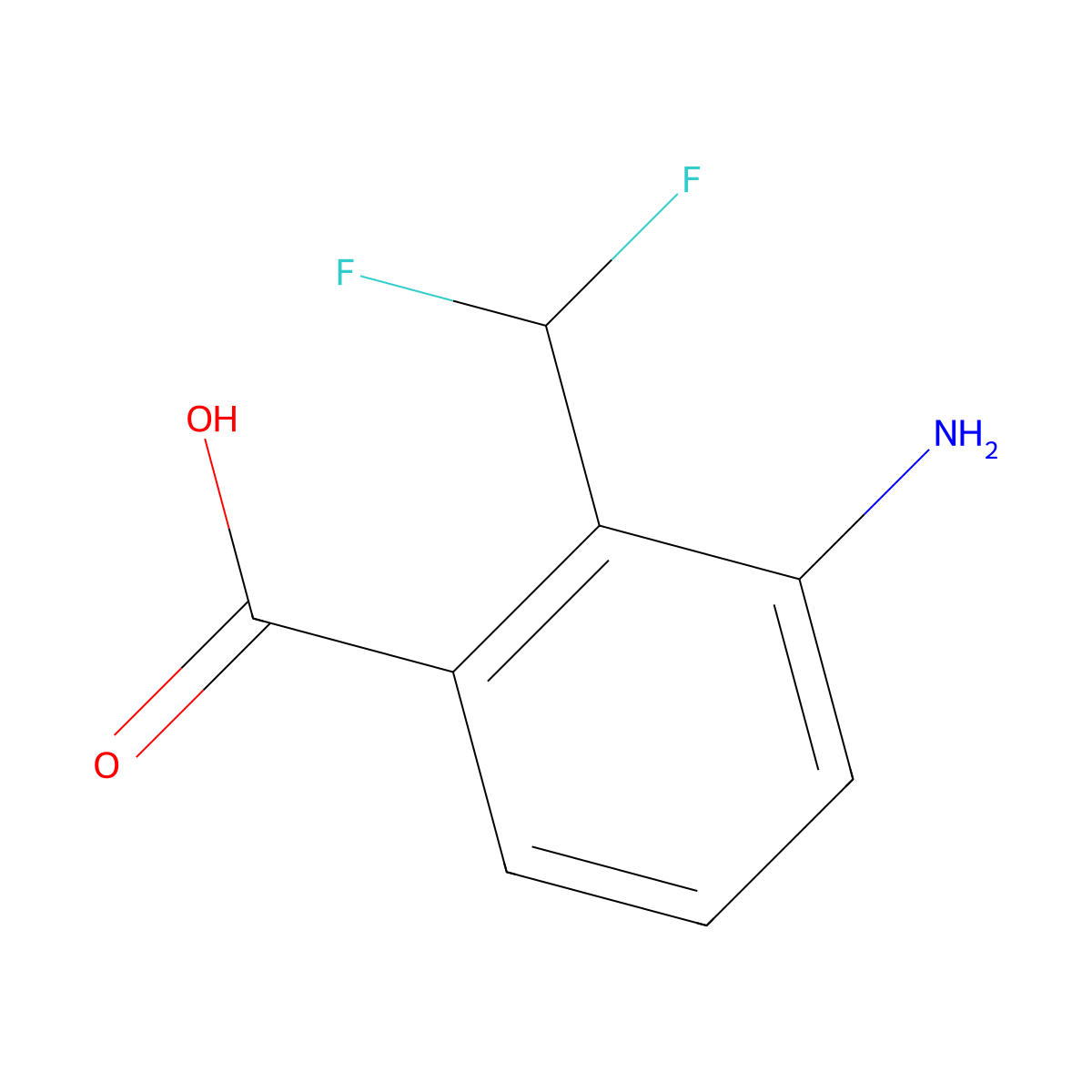3-Amino-2-(difluoromethyl)benzoic acid molecular structure, CAS 2248329-69-1