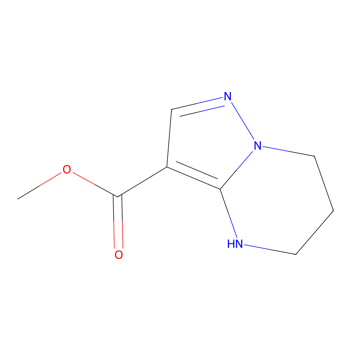 Methyl 4,5,6,7-tetrahydropyrazolo[1,5-a]pyrimidine-3-carboxylate molecular structure, CAS 2248329-97-5