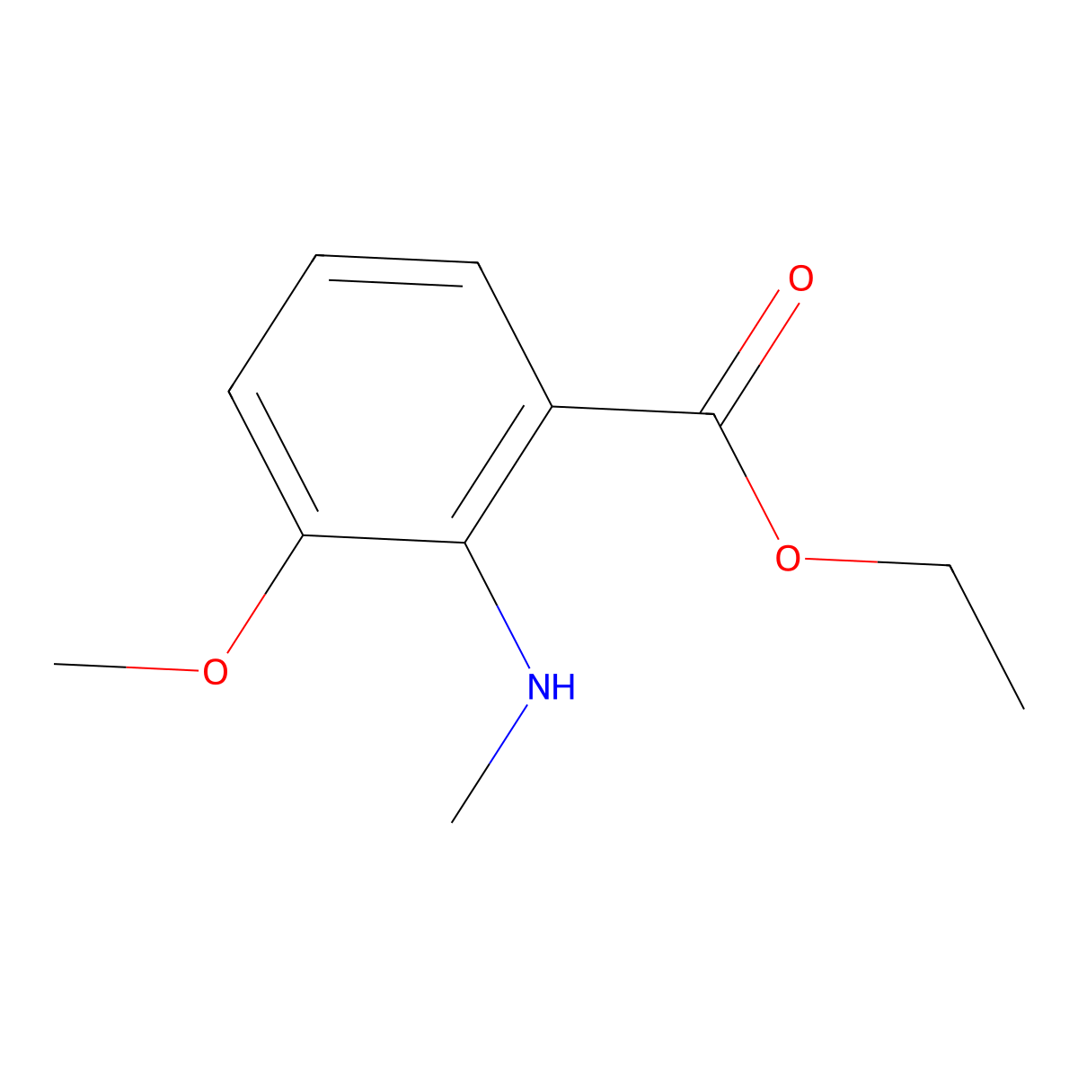 Ethyl 3-methoxy-2-(methylamino)benzoate molecular structure, CAS 2248330-40-5