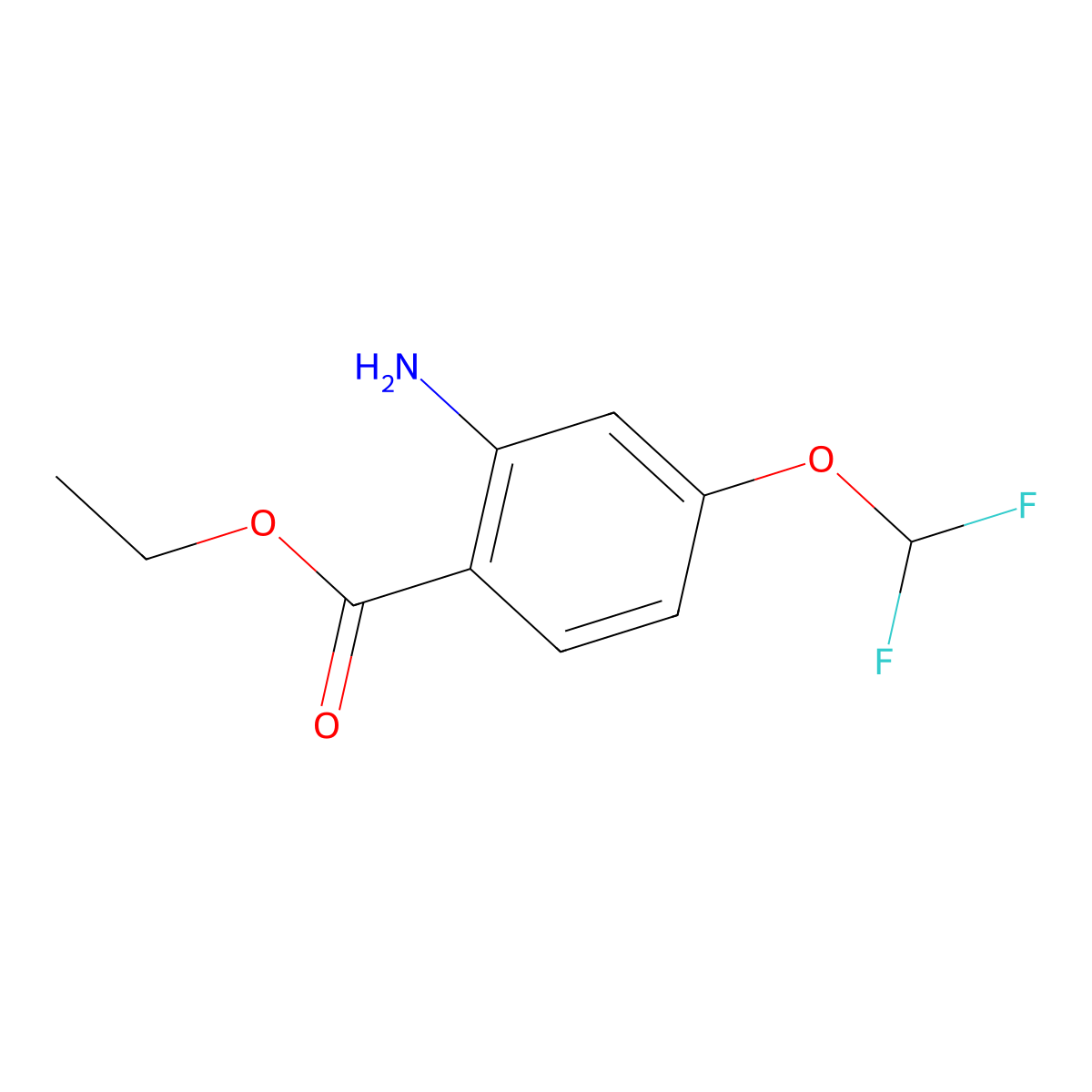 Ethyl 2-amino-4-(difluoromethoxy)benzoate molecular structure, CAS 2248330-44-9