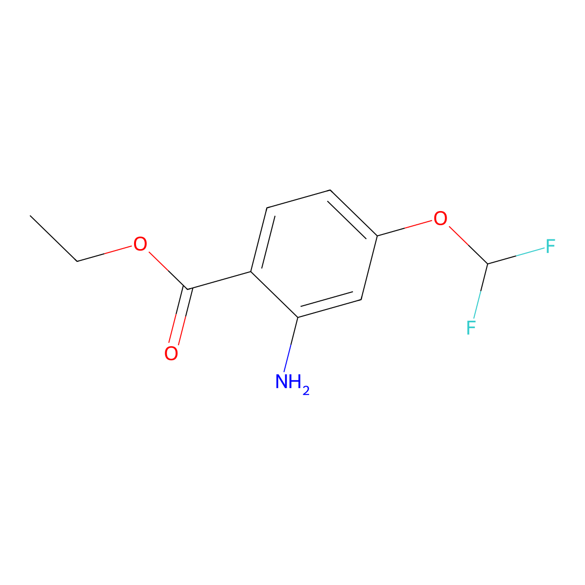 Ethyl 2-amino-4-(difluoromethoxy)benzoate molecular structure, CAS 2248330-44-9