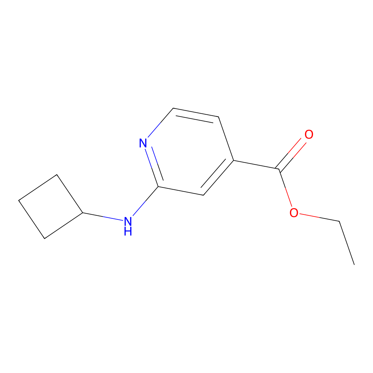Ethyl 2-(cyclobutylamino)pyridine-4-carboxylate molecular structure, CAS 2248330-45-0