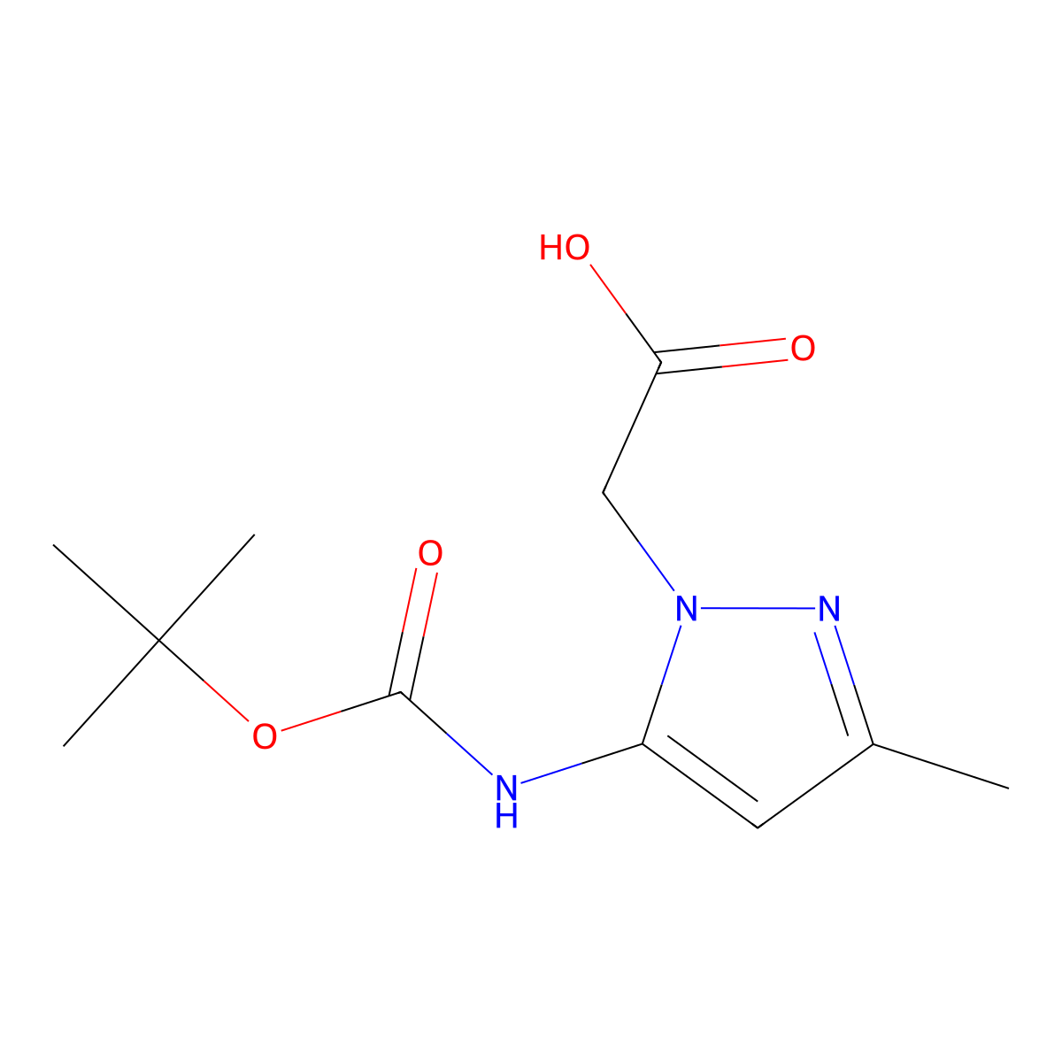 2-(5-{[(tert-butoxy)carbonyl]amino}-3-methyl-1H-pyrazol-1-yl)acetic acid molecular structure, CAS 2248331-05-5