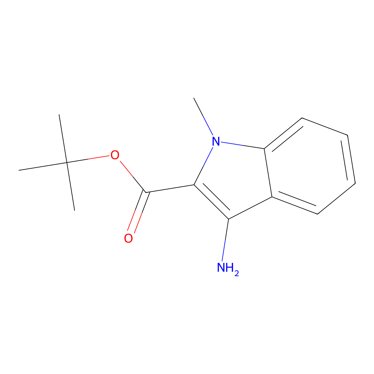 tert-Butyl 3-amino-1-methyl-1H-indole-2-carboxylate molecular structure, CAS 2248331-14-6