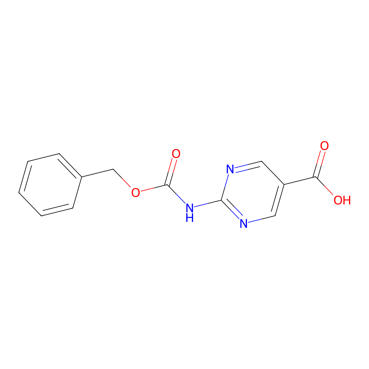 2-{[(Benzyloxy)carbonyl]amino}pyrimidine-5-carboxylic acid molecular structure, CAS 2248331-36-2