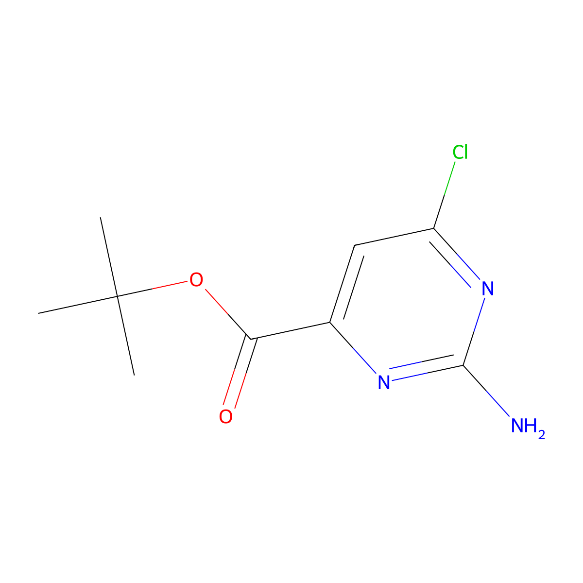 Tert-butyl 2-amino-6-chloropyrimidine-4-carboxylate molecular structure, CAS 2248332-51-4
