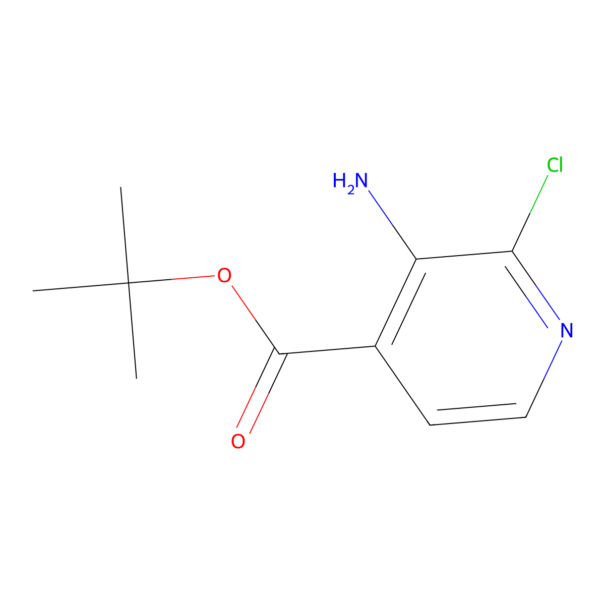 Tert-butyl 3-amino-2-chloropyridine-4-carboxylate molecular structure, CAS 2248332-58-1