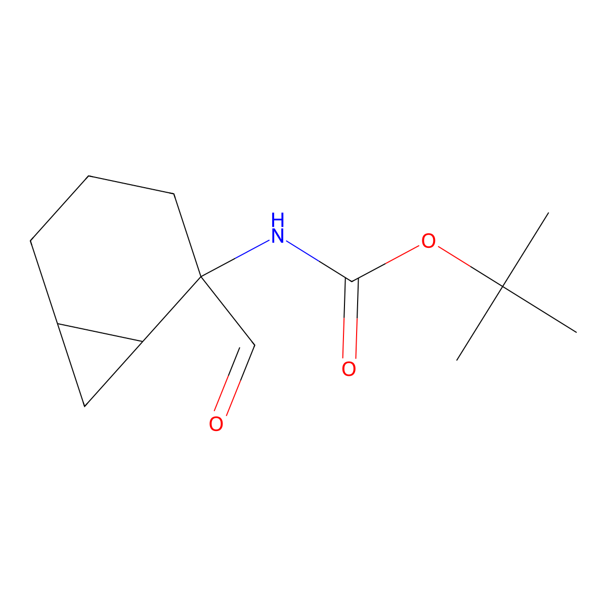 tert-butyl N-{2-formylbicyclo[4.1.0]heptan-2-yl}carbamate molecular structure, CAS 2248332-65-0