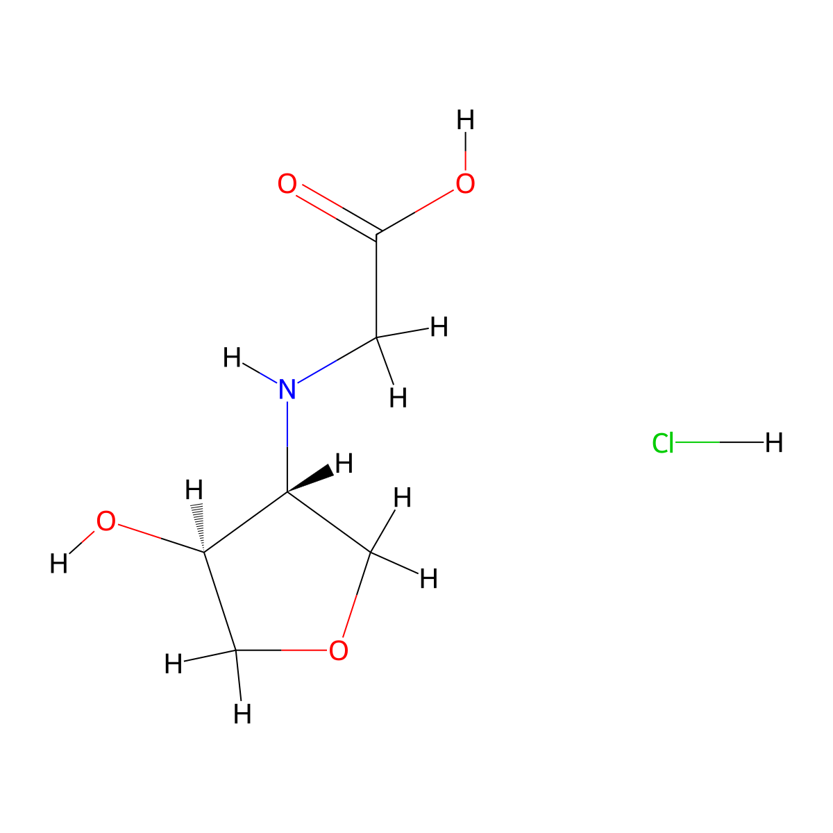 2-[[(3R,4S)-4-Hydroxyoxolan-3-yl]amino]acetic acid;hydrochloride molecular structure, CAS 2248333-12-0