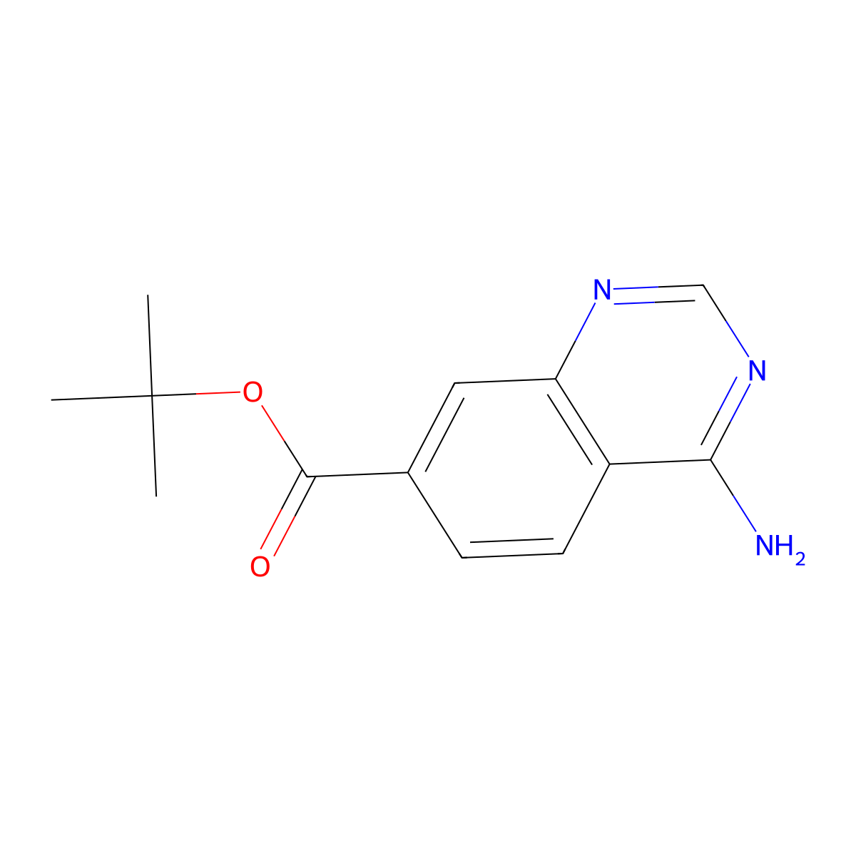 Tert-butyl 4-aminoquinazoline-7-carboxylate molecular structure, CAS 2248333-47-1