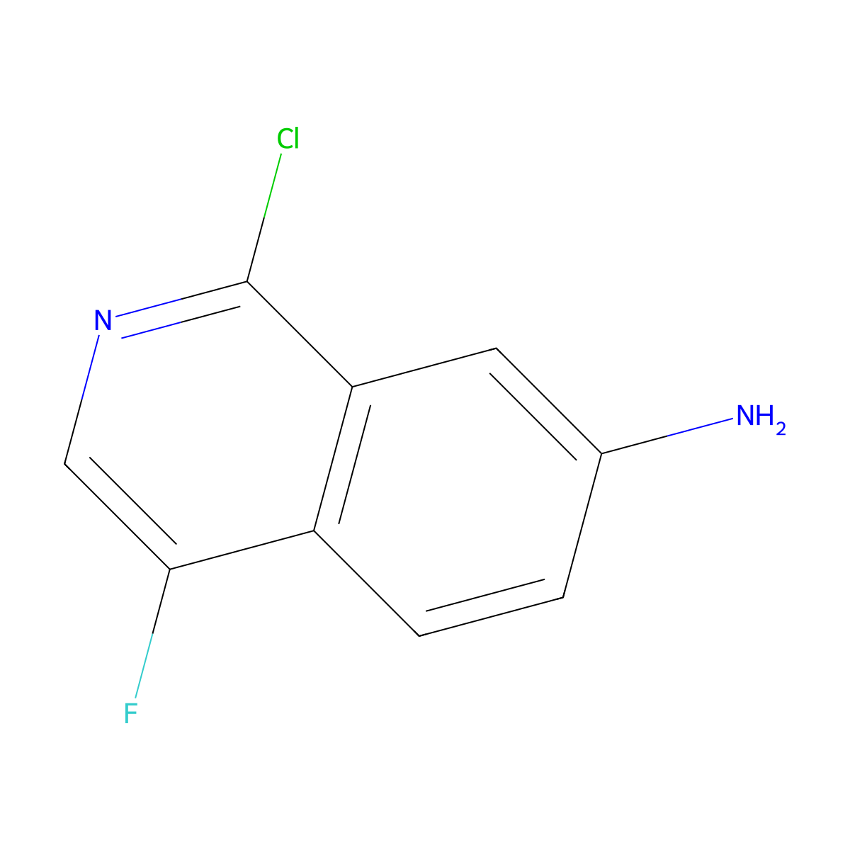 1-Chloro-4-fluoroisoquinolin-7-amine molecular structure, CAS 2248333-60-8