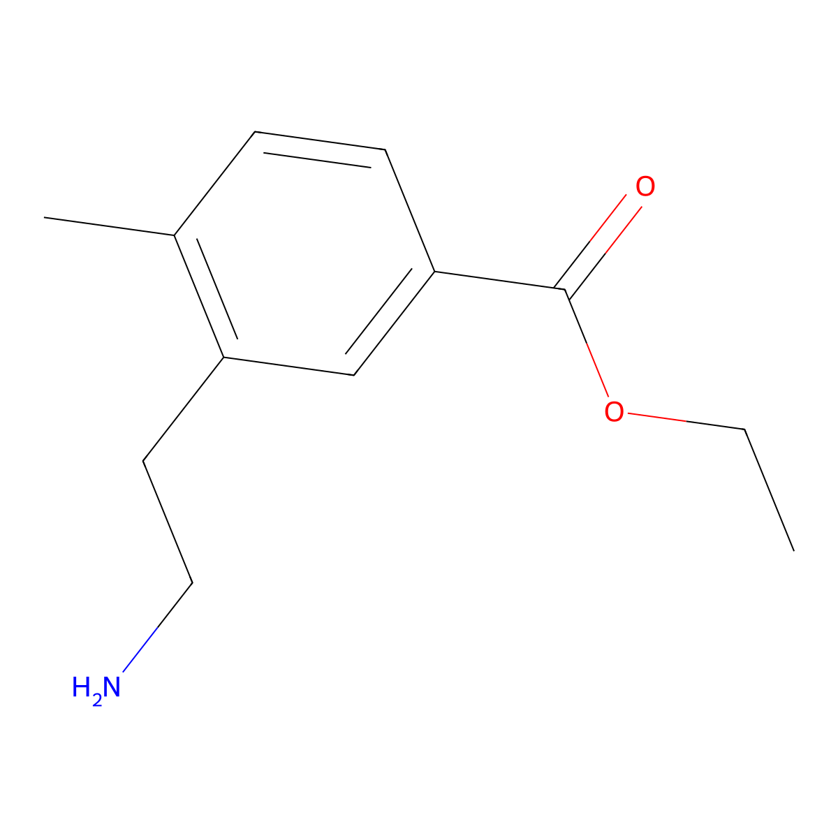 Ethyl 3-(2-aminoethyl)-4-methylbenzoate molecular structure, CAS 2248334-50-9